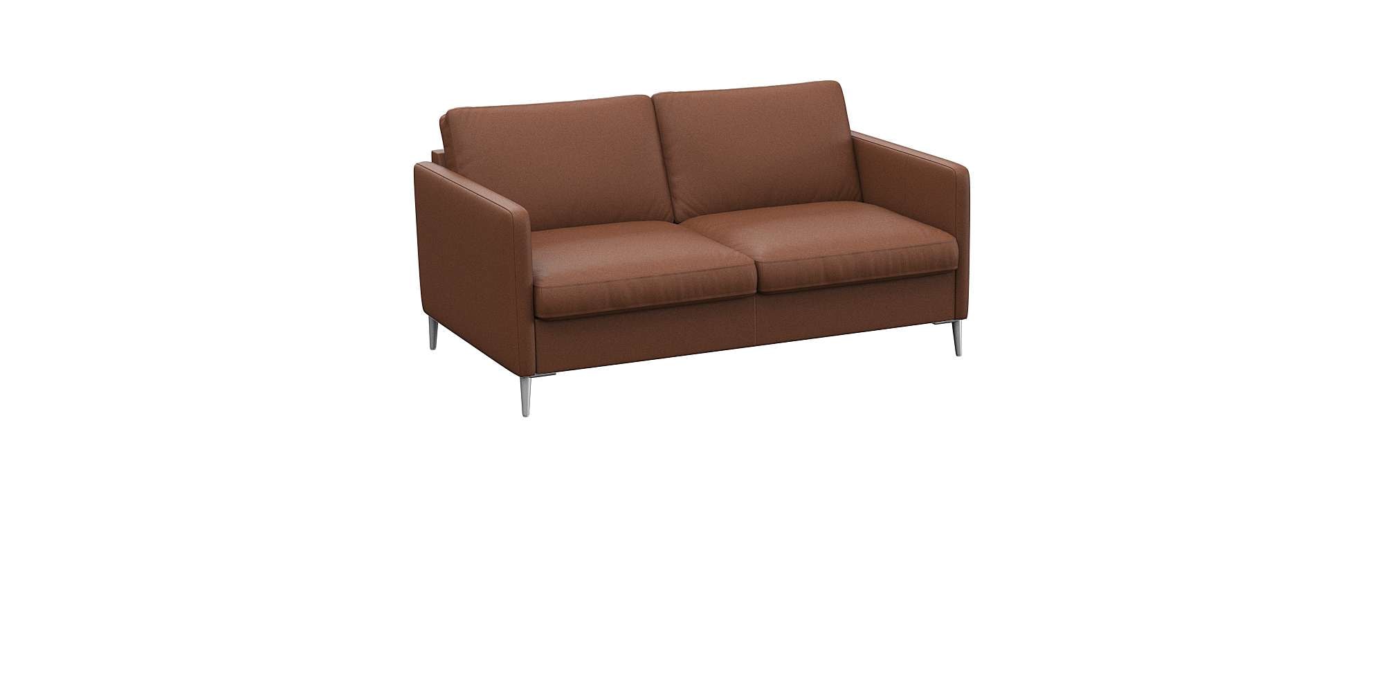 FLEXLUX 2-Sitzer »Fiore, super Sitzkomfort durch Kaltschaum im Sitz«, schmale Armlehnen, Füße Alu