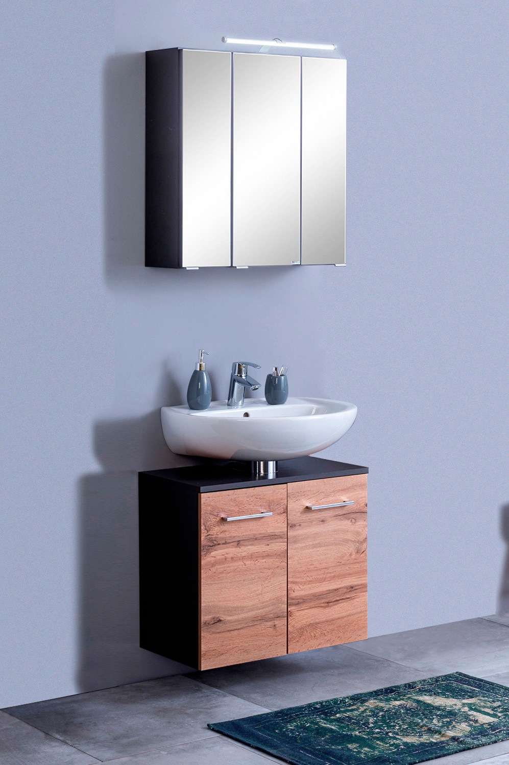 welltime Badmöbel-Set »Avignon« 2 Stk. tlg. mit 3D-Spiegelschrank mit LED-A günstig online kaufen