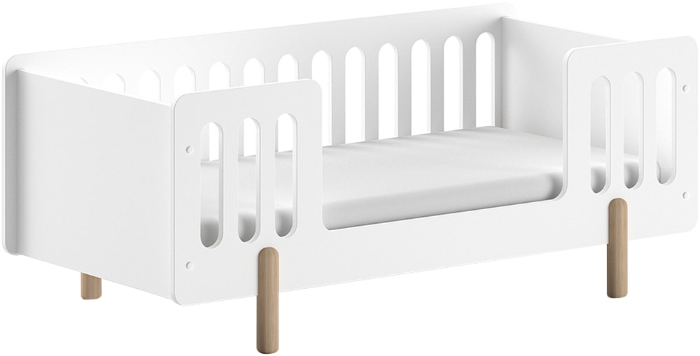Vipack Kinderbett, (Made in Europe), für das heranwachsende Kind, 70x140cm m. LR, hochwertig, weiß lackiert