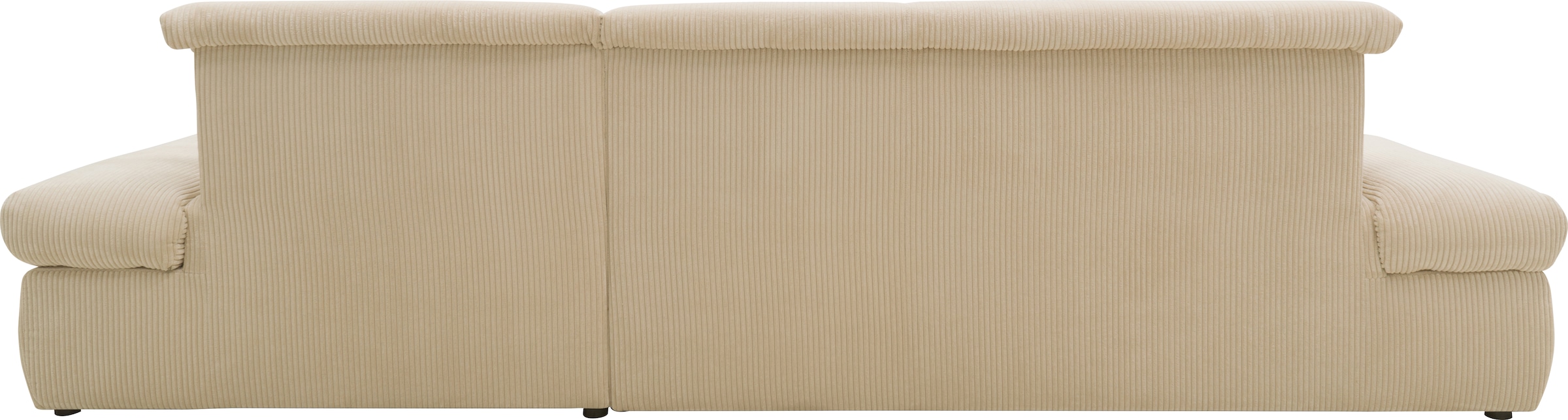 DOMO collection Ecksofa »Moric, L-Form, XXL-Sofa - Breite 300cm«, wahlweise mit Bettfunktion und Armteilverstellung, Cord, Creme