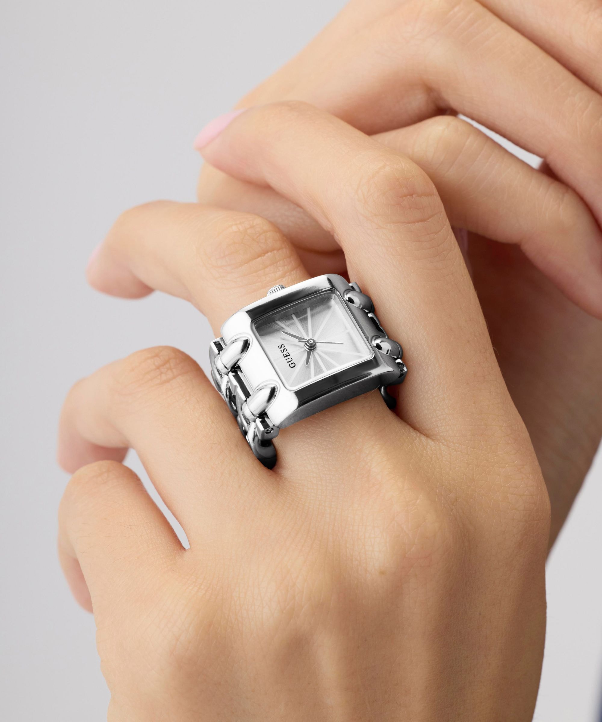 Guess Quarzuhr »MOD HEAVY METAL« Armbanduhr, Damenuhr, Edelstahlarmband, analog