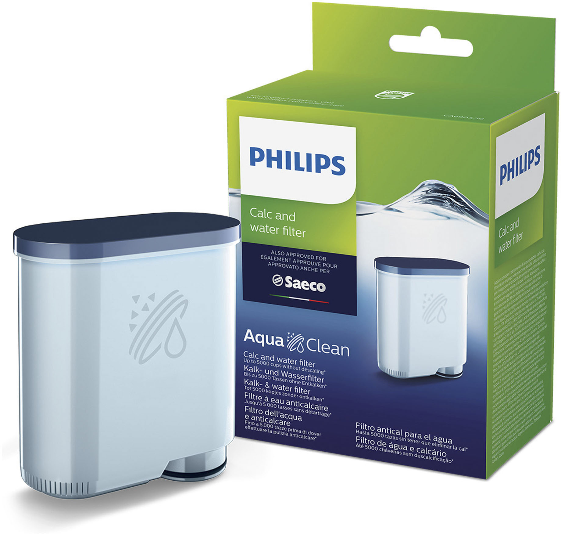 Kalk- und Wasserfilter »Philips Saeco CA6903/10 AquaClean«, Passend für alle Saeco...