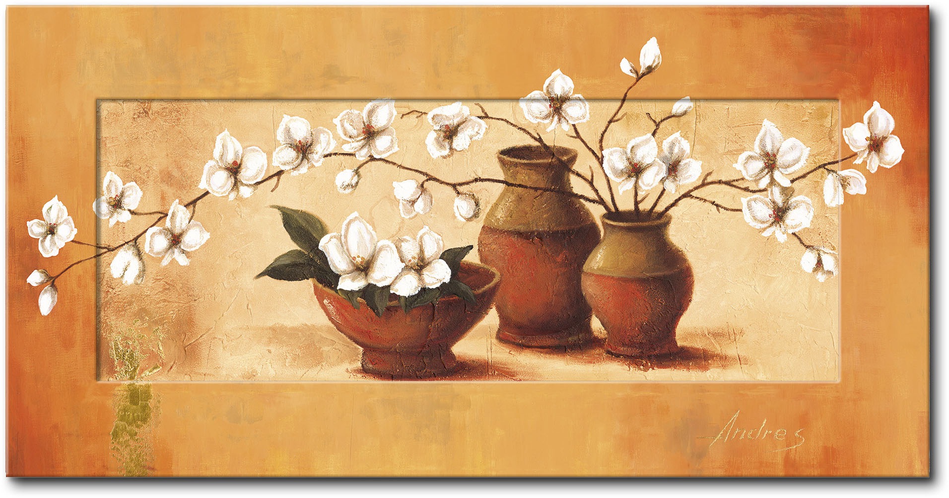 Artland Wandbild »Weiße Kirschblüten (1 Töpfe, kaufen roten & Vasen St.) Vasen II«, in