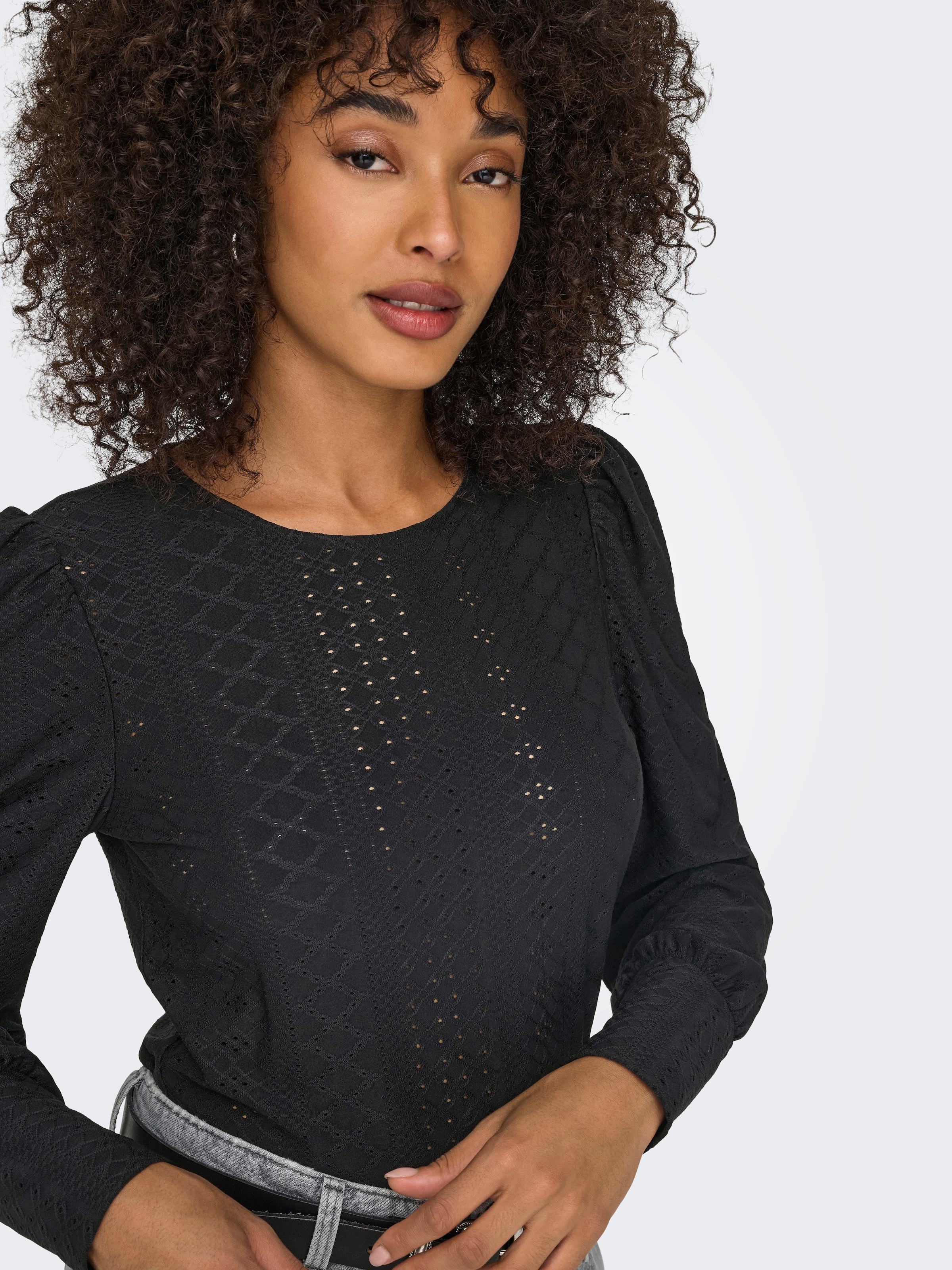 ONLY Blusenshirt »ONLSANDRA L/S PUFF TOP JRS NOOS«