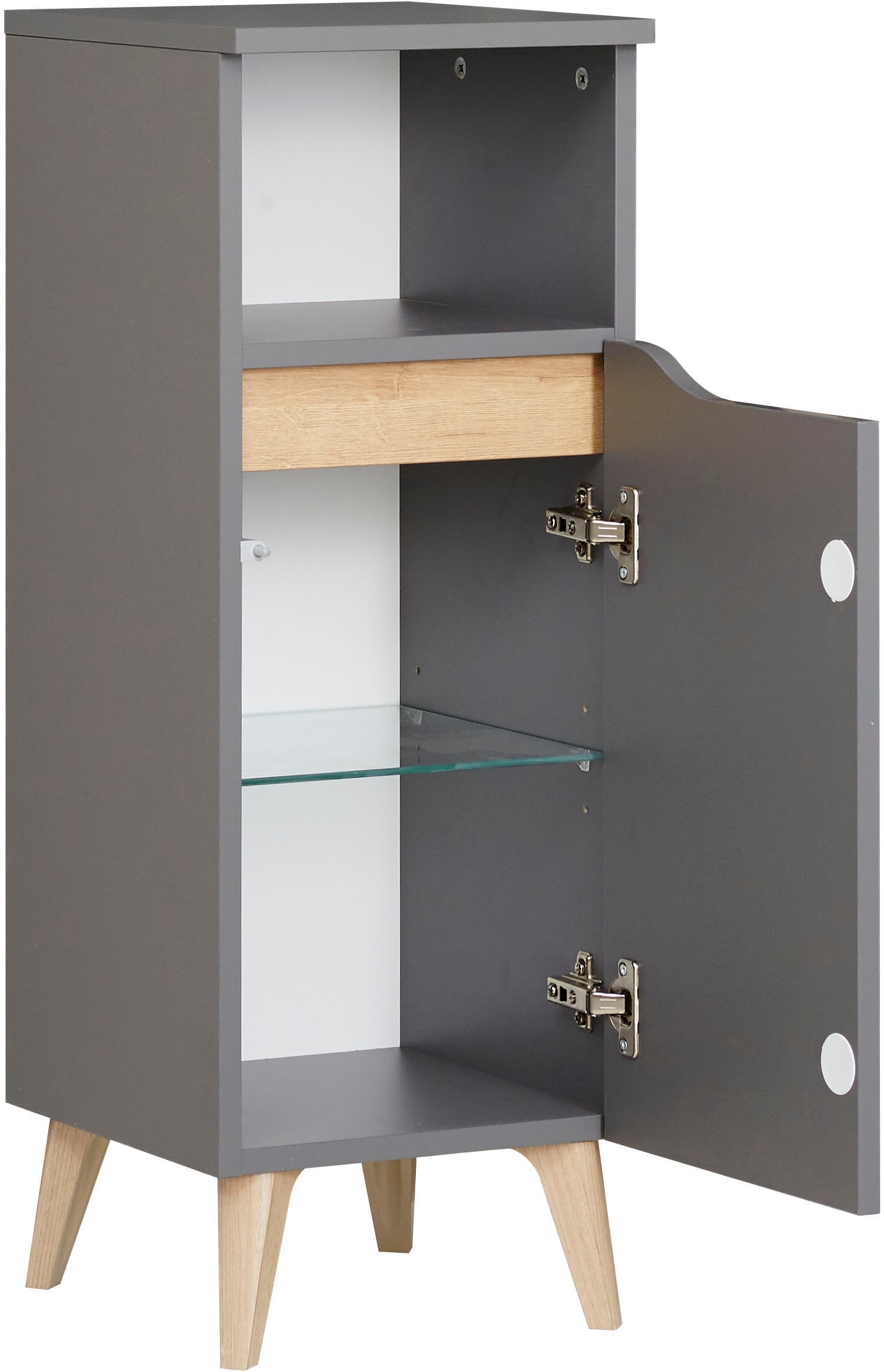 Saphir Badmöbel-Set »Quickset 5-teilig, Waschbeckenunterschrank mit LED-Spiegelschrank« 5 Stk. tlg.