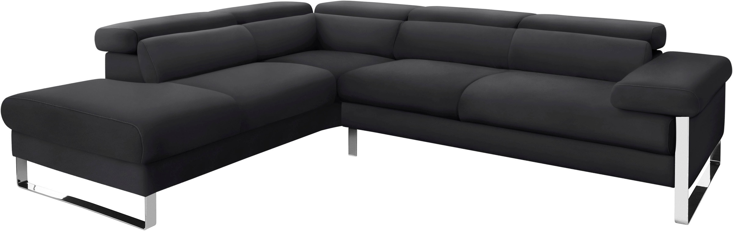 W.SCHILLIG Ecksofa »finn, toller Sitzkomfort, L-Form, hochwertige Verarbeitungsdetails«, German Design Award 2016, Fußgestell Chrom glänzend, Breite 281 cm