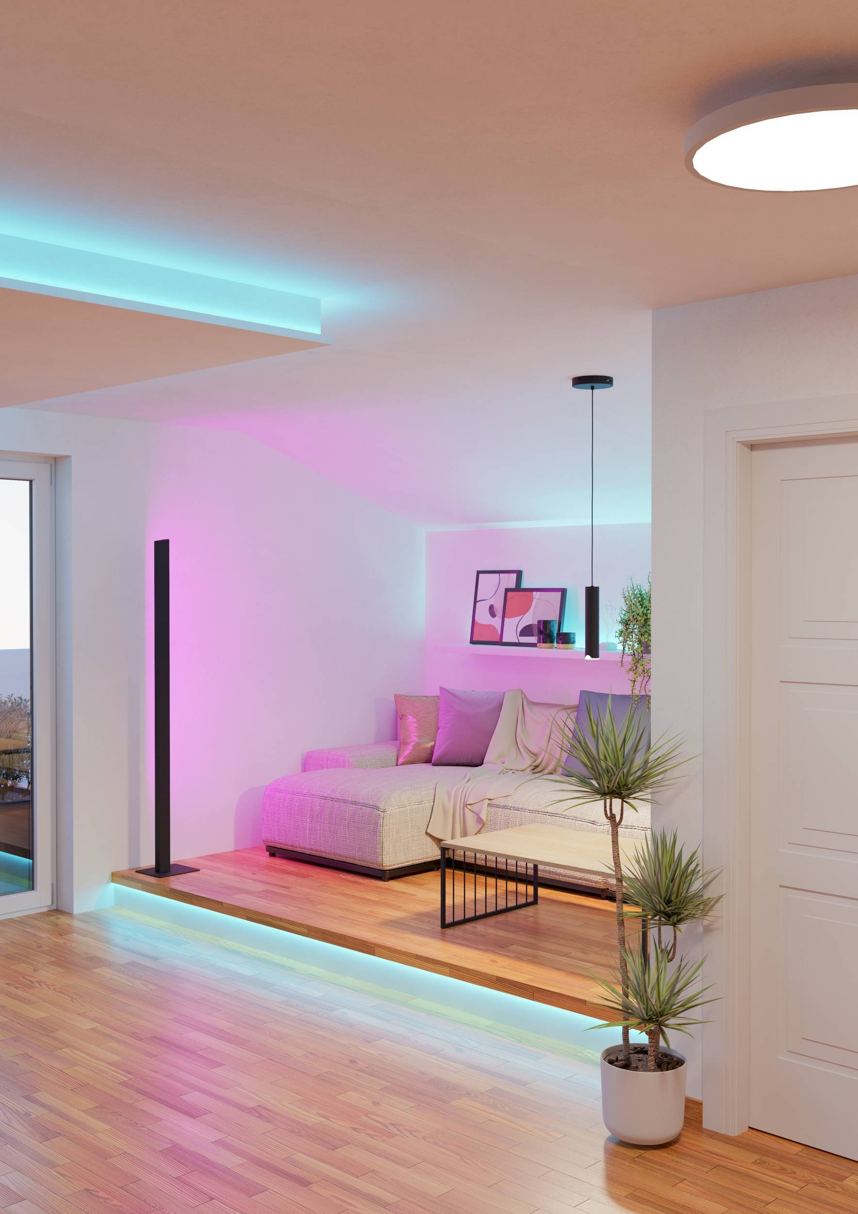 EGLO Hängeleuchte »Balmorta-Z Hängelampe, Pendelleuchte, Metall, ZigBee, Pendellampe« LED-Modul 1 Stk. Kaltweiß | RGB Hängeleuchte - H110 x Ø5,5 cm - schwarz - 1X3,7W inkl.