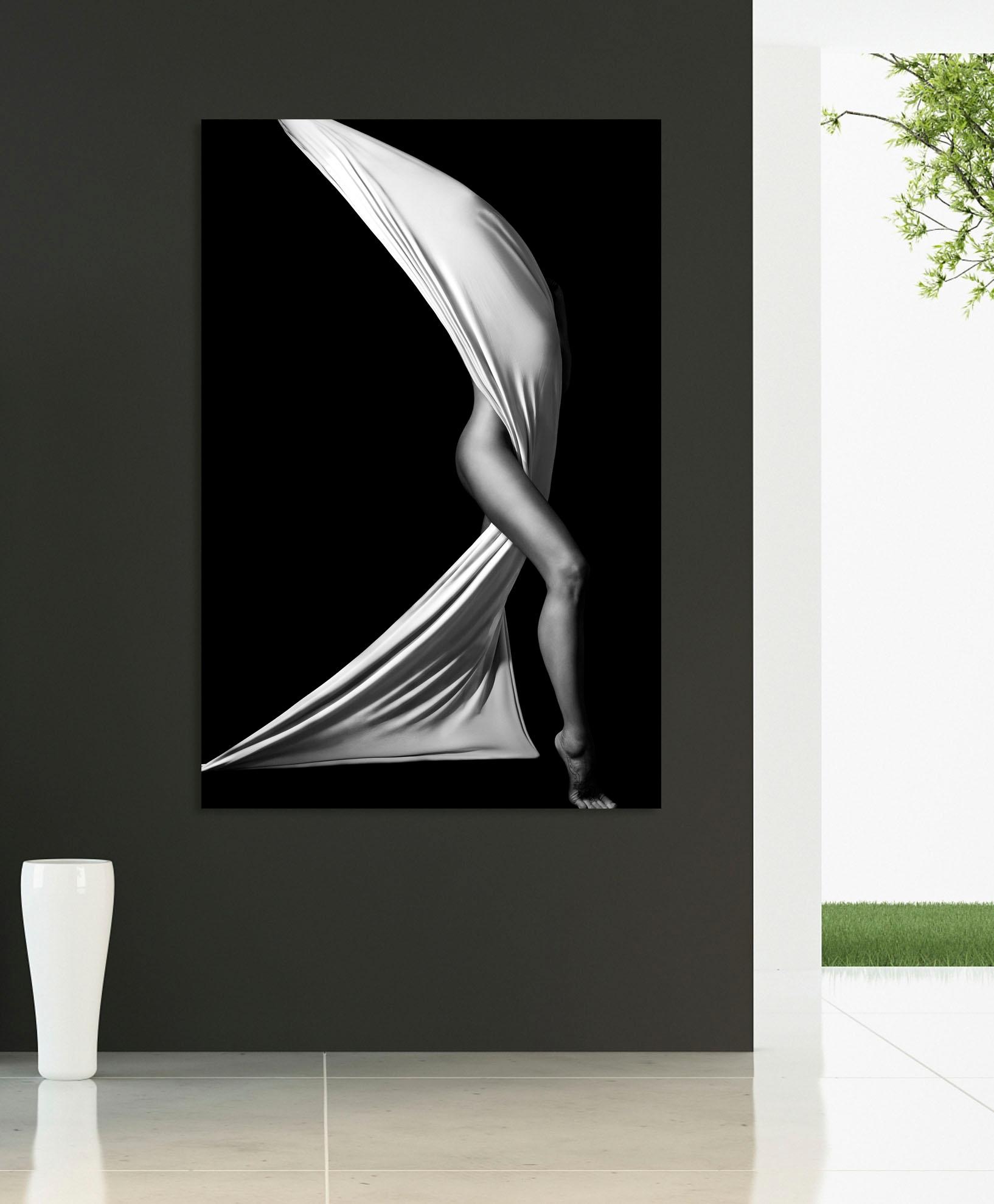 Places of Style Acrylglasbild »Verhüllte Frau«, Schwarz-Weiß-Frau-Bilder vo günstig online kaufen