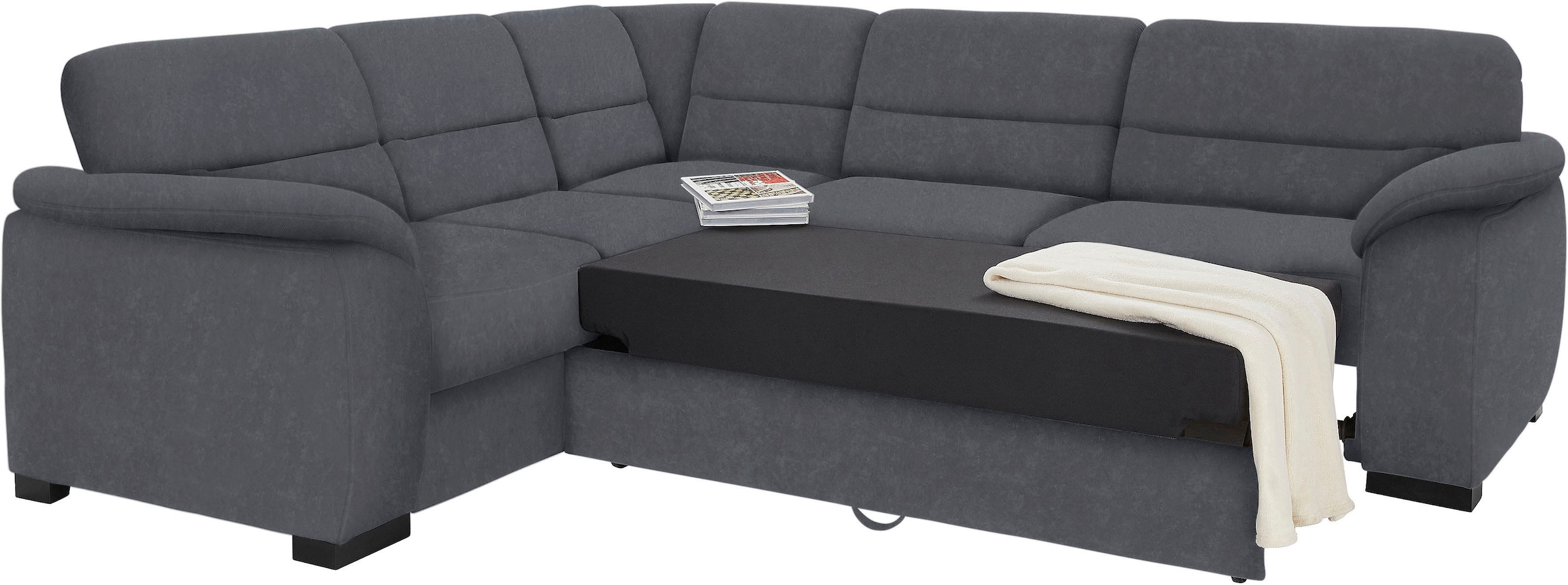 sit&more Ecksofa »Montego L-Form«, wahlweise mit Bettfunktion und Schubkasten