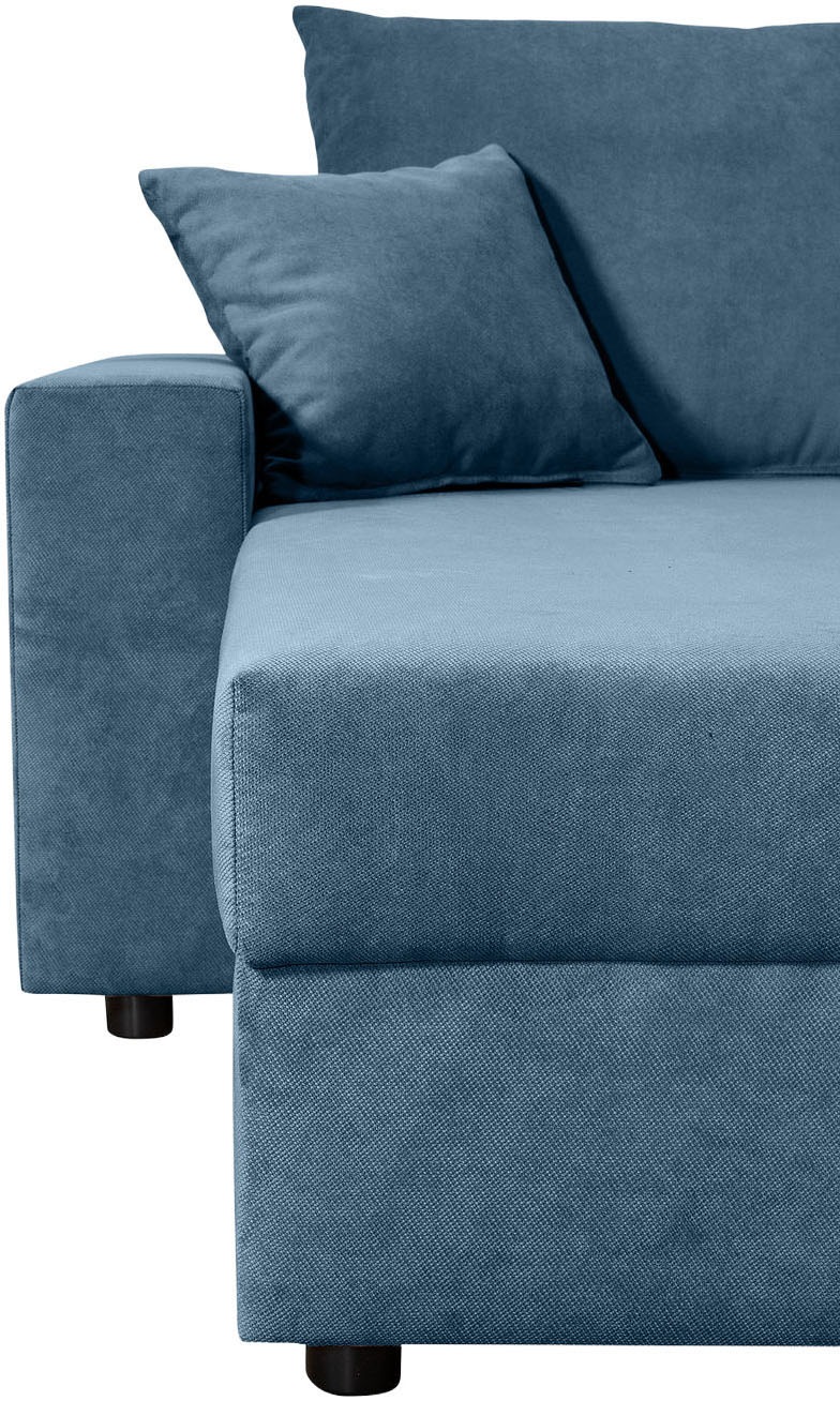 COLLECTION AB Wohnlandschaft »Pico U-Form, Breite 252, mit Schlaffunktion, Bettkasten & Zierkissen«, Liegefläche 117x220 cm
