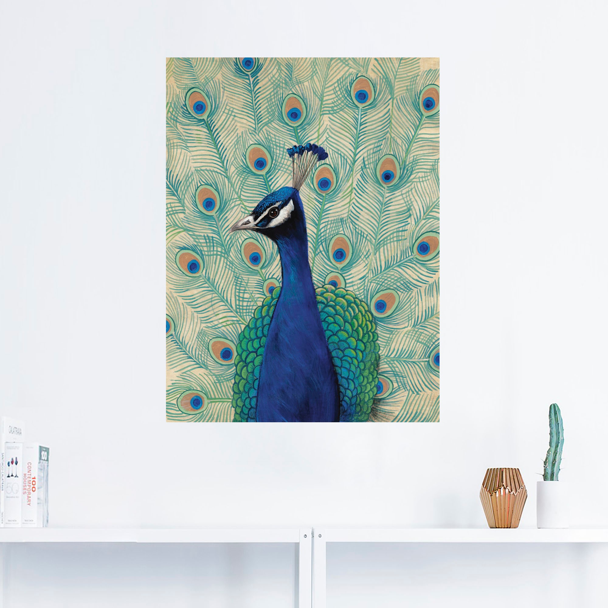 Artland Wandfolie »Blauer Pfau II«, Vögel, (1 St.), selbstklebend