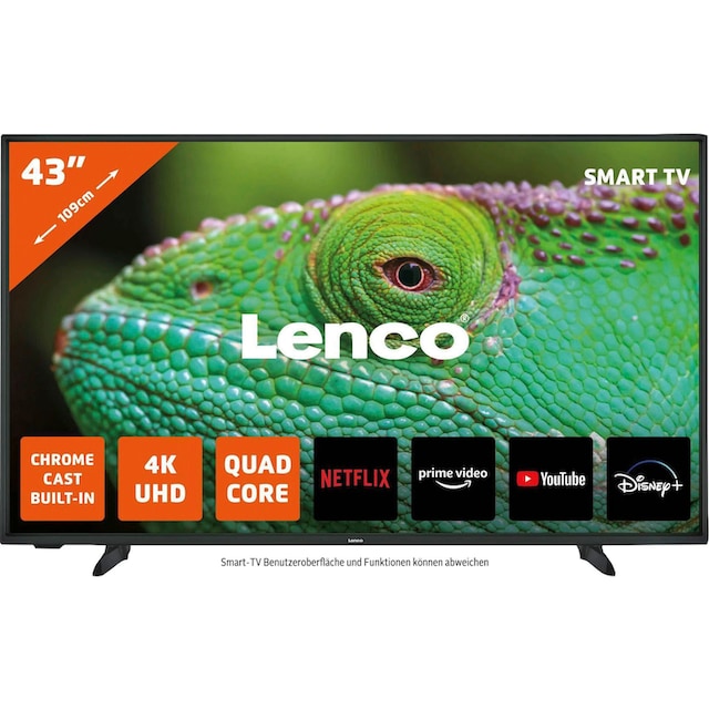 Lenco LED-Fernseher »LED-4353BK - 4K Android-Smart-TV«, 109,2 cm/43 Zoll, 4K  Ultra HD, Smart-TV auf Raten kaufen