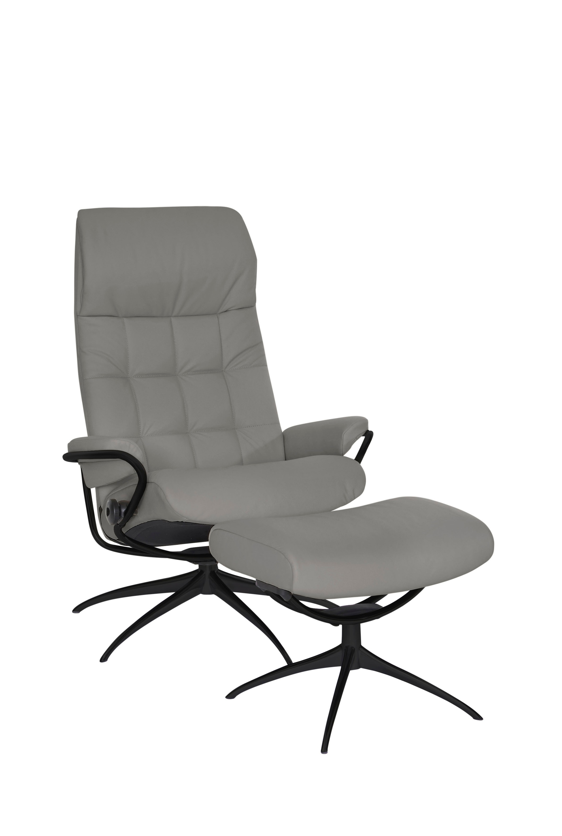 Stressless® Relaxsessel »London«, (Set, Relaxsessel mit Hocker), mit Hocker, High Back, mit Star Base, Gestell Schwarz