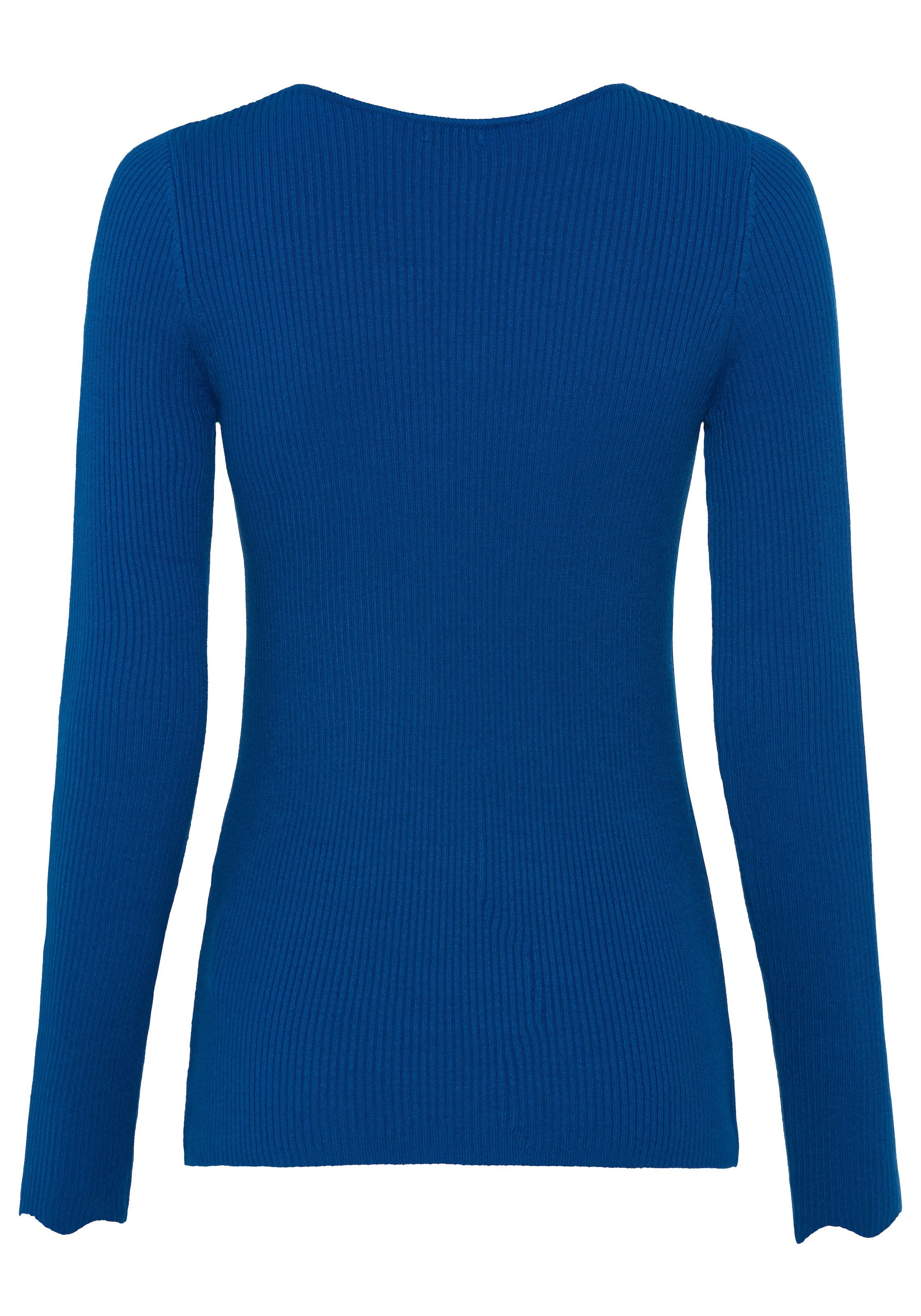 Laura Scott V-Ausschnitt-Pullover mit femininer Wellenkante