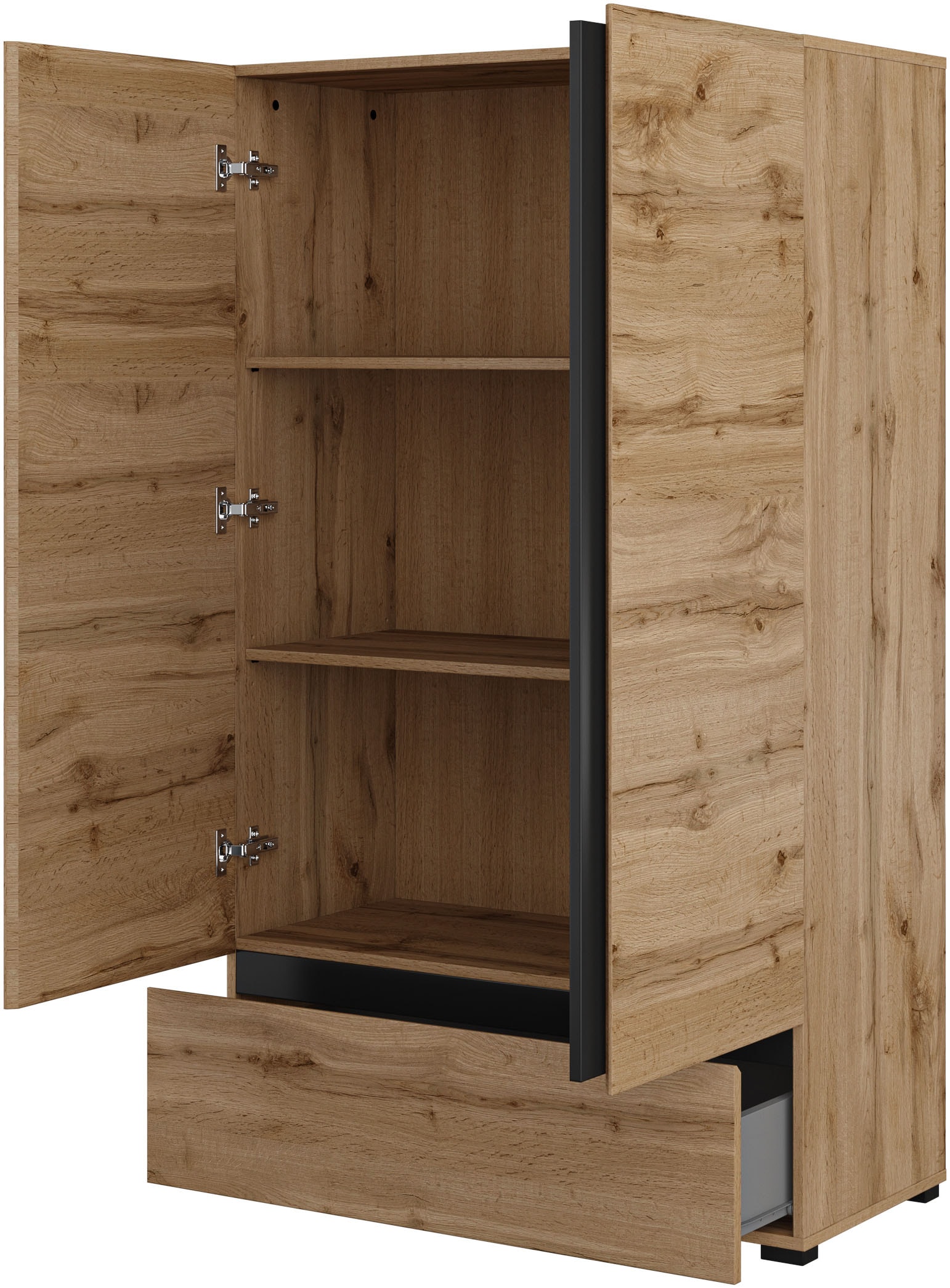 INOSIGN Schlafzimmer-Set »Cross, moderne, grifflose Optik, FSC-zertifiziert«, (4 tlg., Bett 180x200cm, 2 Nachtkommoden, Schrank 2-oder 4-türig), Komplettschlafzimmer-Set