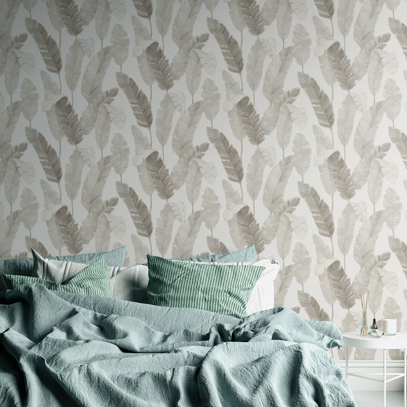 living walls Vliestapete »Metropolitan Stories. Travel Styles. Blättertapete«, matt-gemustert-neutral, Tapete Floral Modern Chic 3D-Effekt Strukturiert Elegant Tapeten Flur