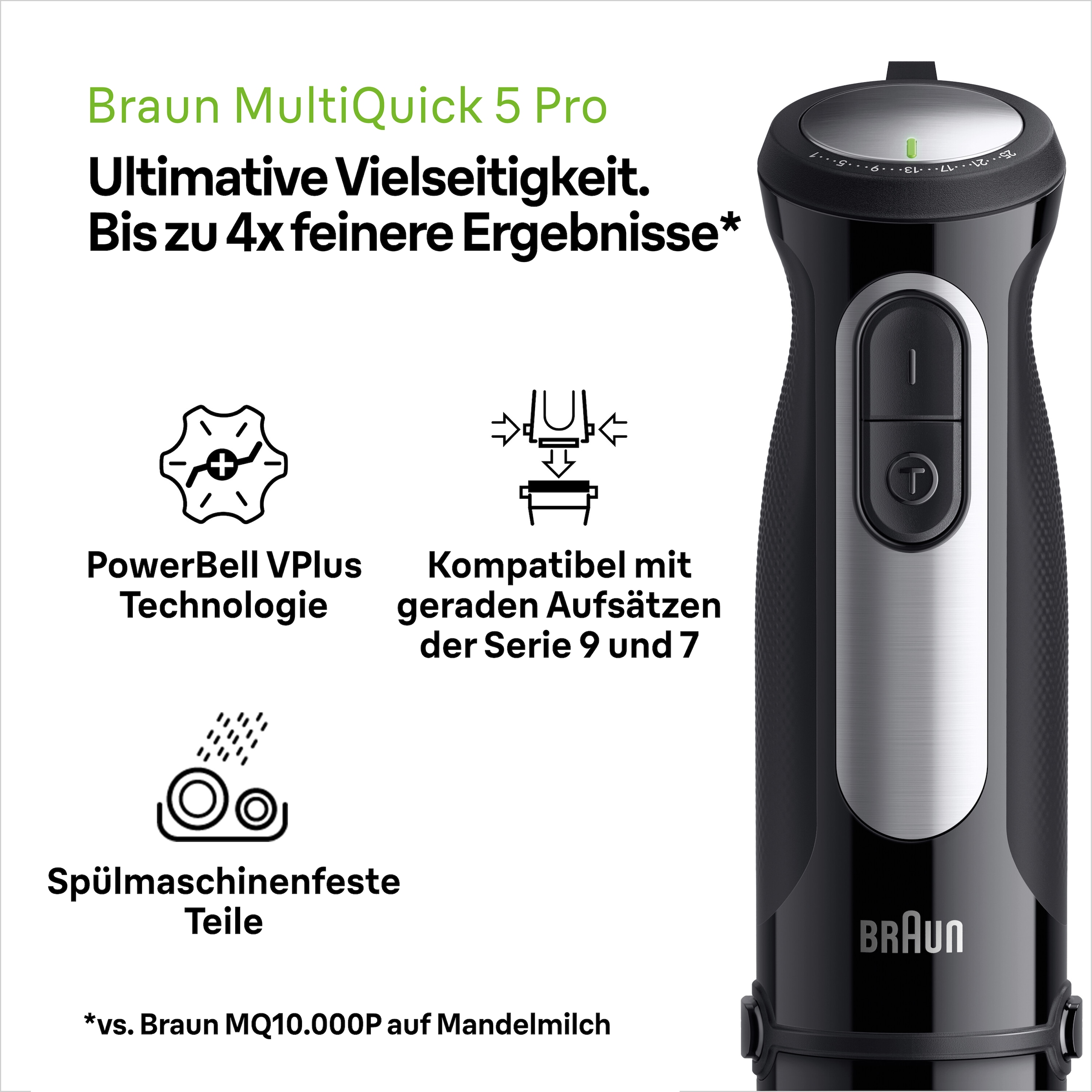 Braun Stabmixer »MultiQuick 5 Pro MQ55001 M«, 1000 W, schwarz