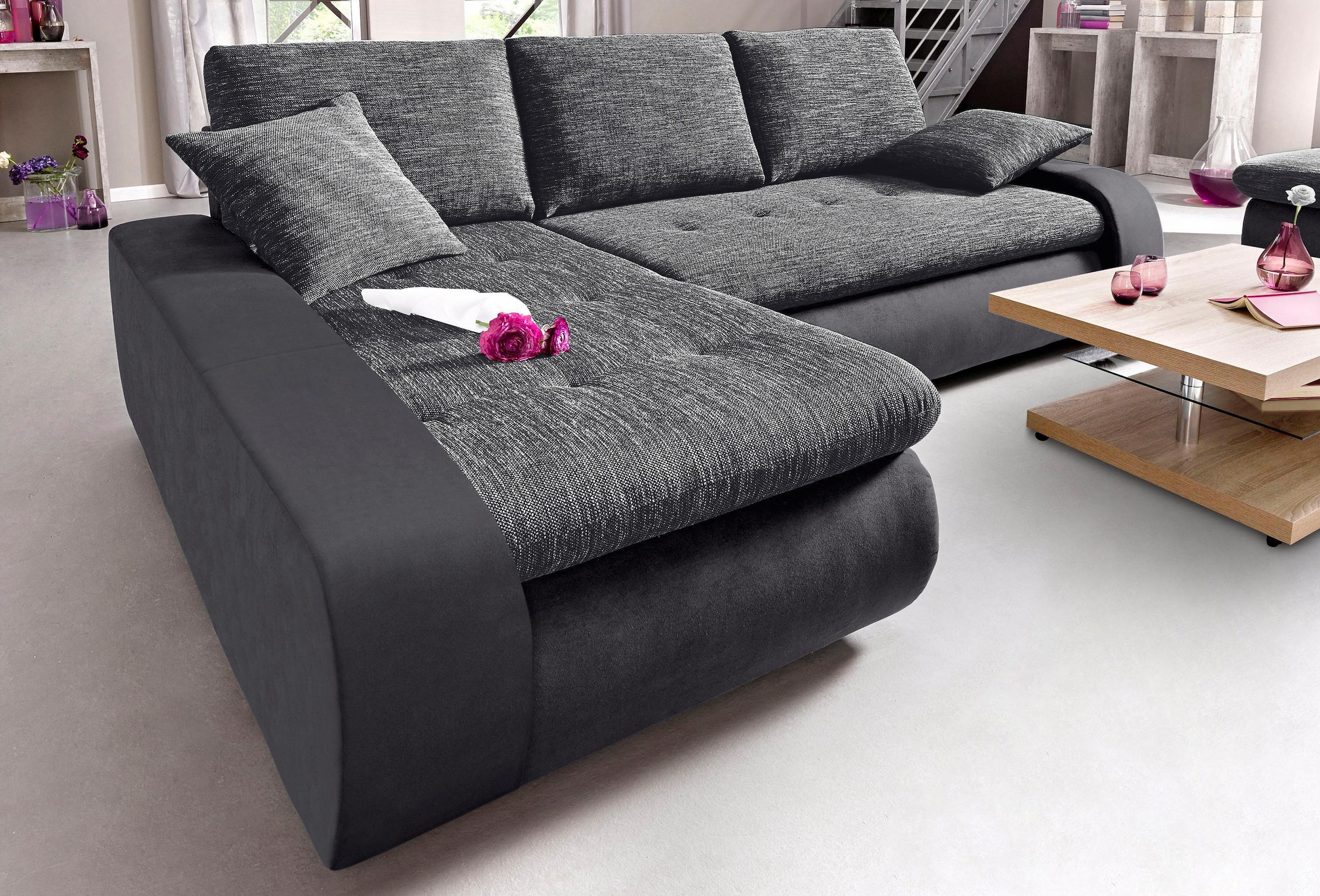 TRENDMANUFAKTUR Ecksofa »Indie, modern und bequem, Materialmix, OTTOs Choic günstig online kaufen