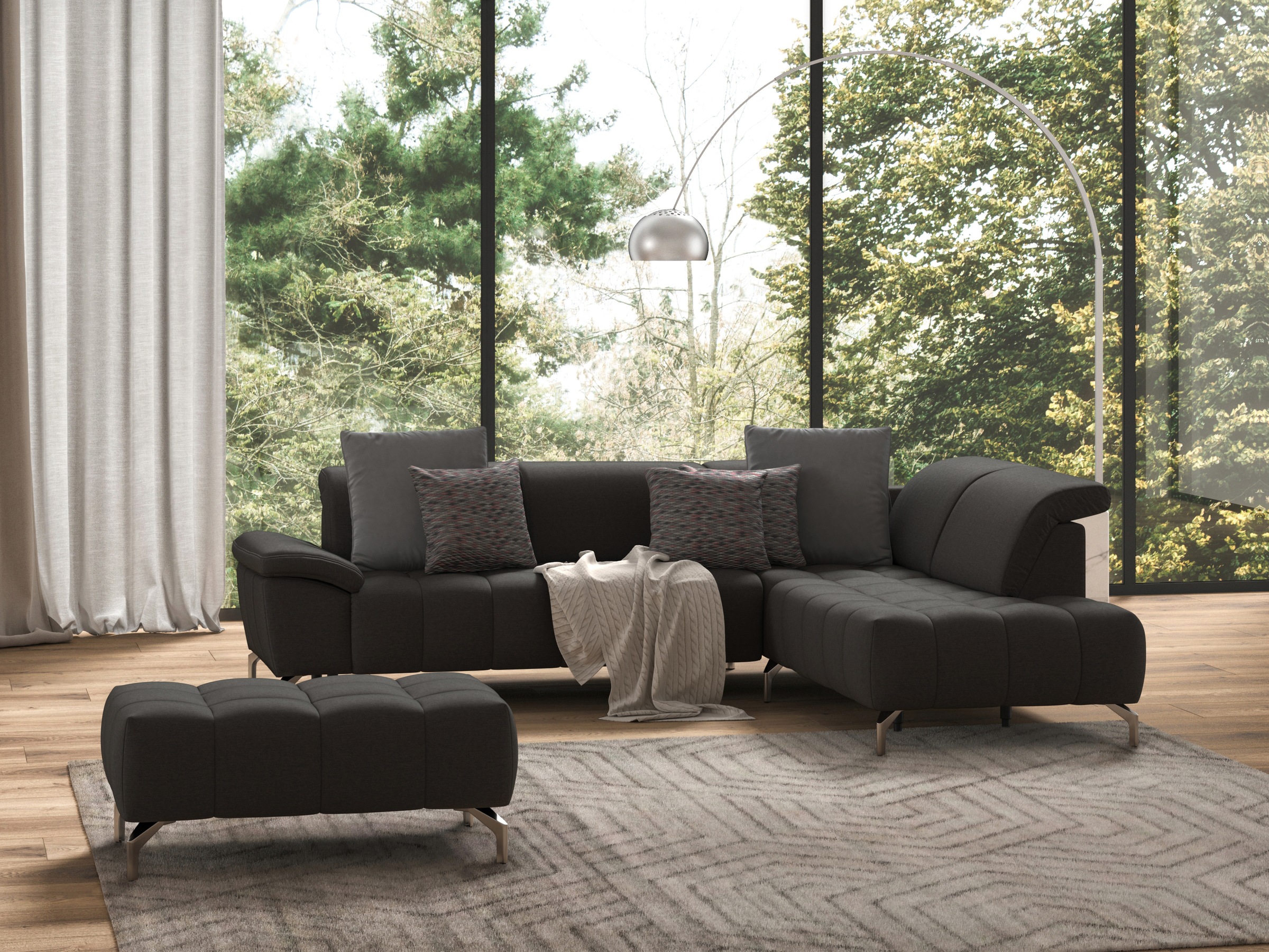 sit&more Ecksofa »Cool L-Form«, wahlweise mit Kopfteilverstellung und Vorziehsitz, motorisch