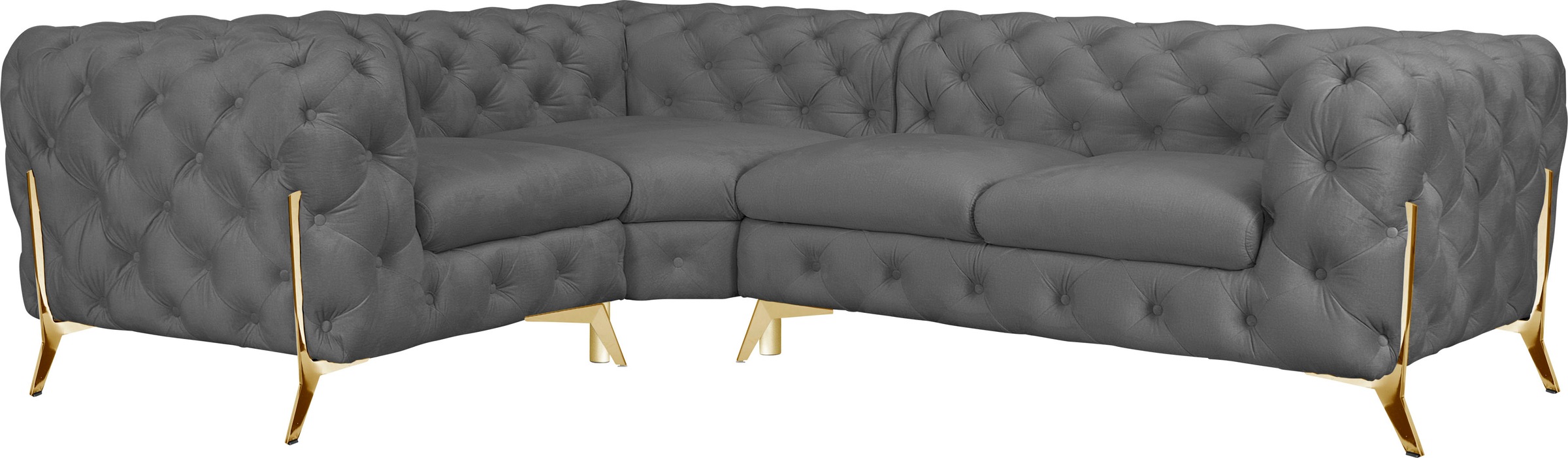 Home affaire Chesterfield-Sofa »Amaury L-Form« moderne Chersterfield-Optik, günstig online kaufen