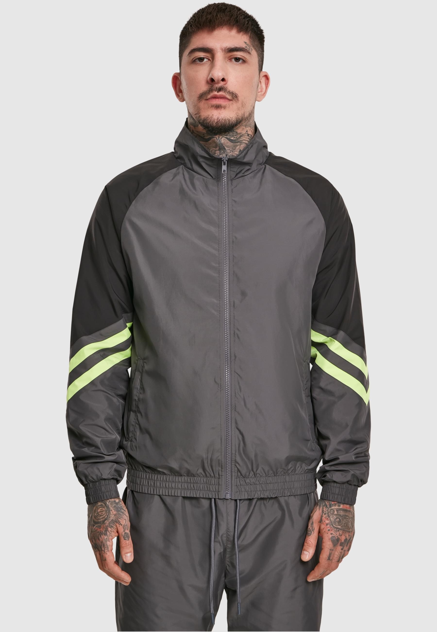 URBAN CLASSICS Trainingsjacke »Urban Classics Herren Block Sport Track Jacket« 1 Stk. tlg. ohne Kapuze