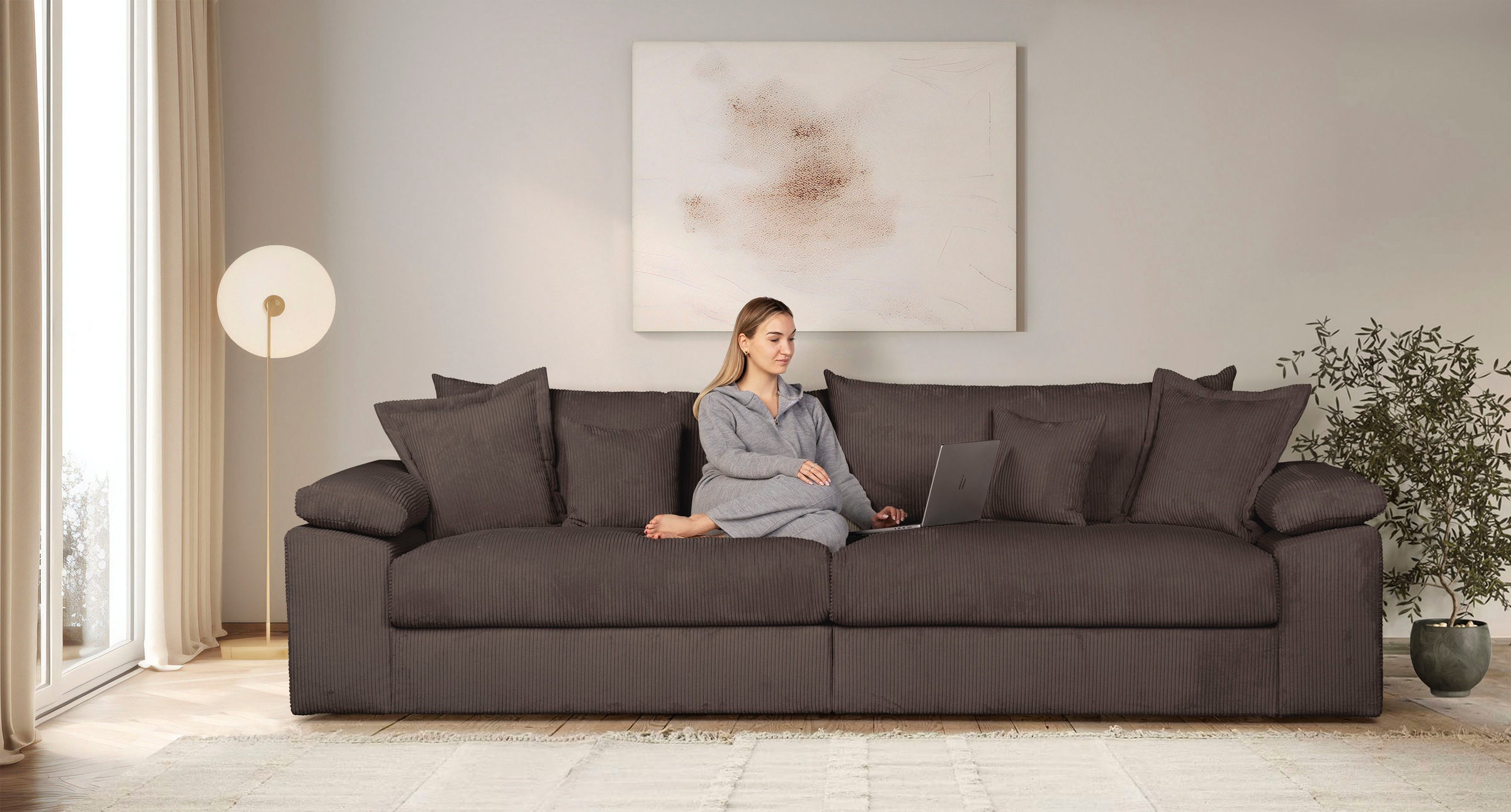 Home affaire Big-Sofa »Soft&Cosy XXL, B: 303 cm« günstig online kaufen