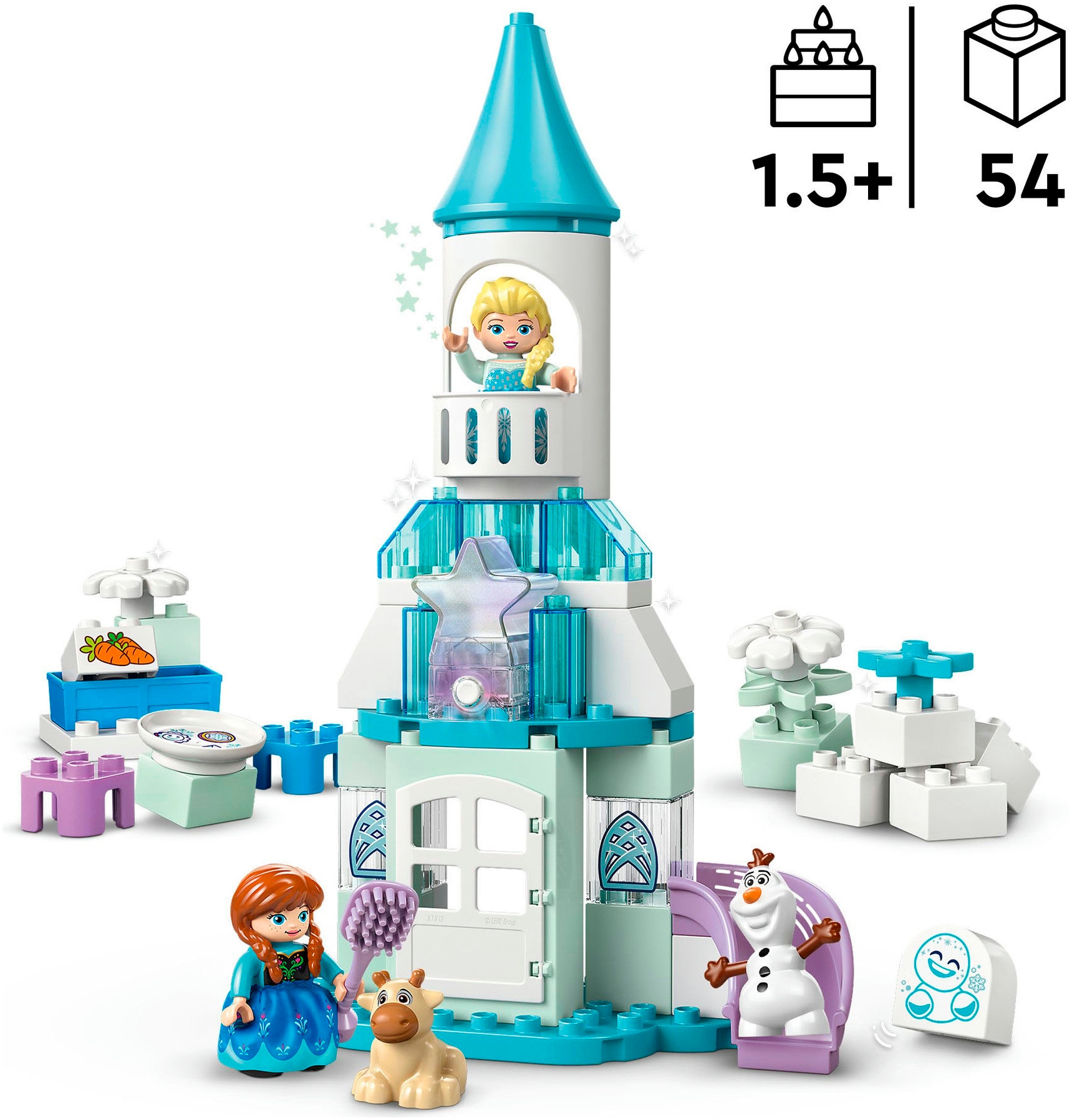 LEGO® Konstruktionsspielsteine »Annas und Elsas Party im Eispalast (10455), LEGO DUPLO Disney™«, (54 St.), Made in Europe