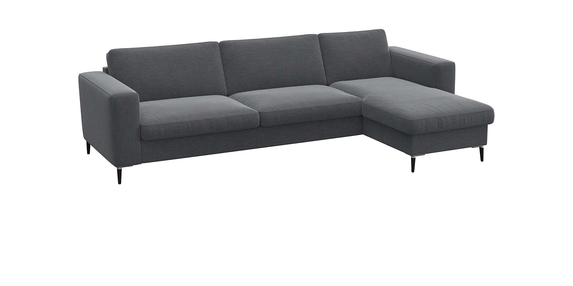 FLEXLUX Ecksofa »Fiore, superbequemer Sitzkomfort durch Kaltschaum im Sitz, L-Form«, breite Armlehnen, Füße Alu+schwarz