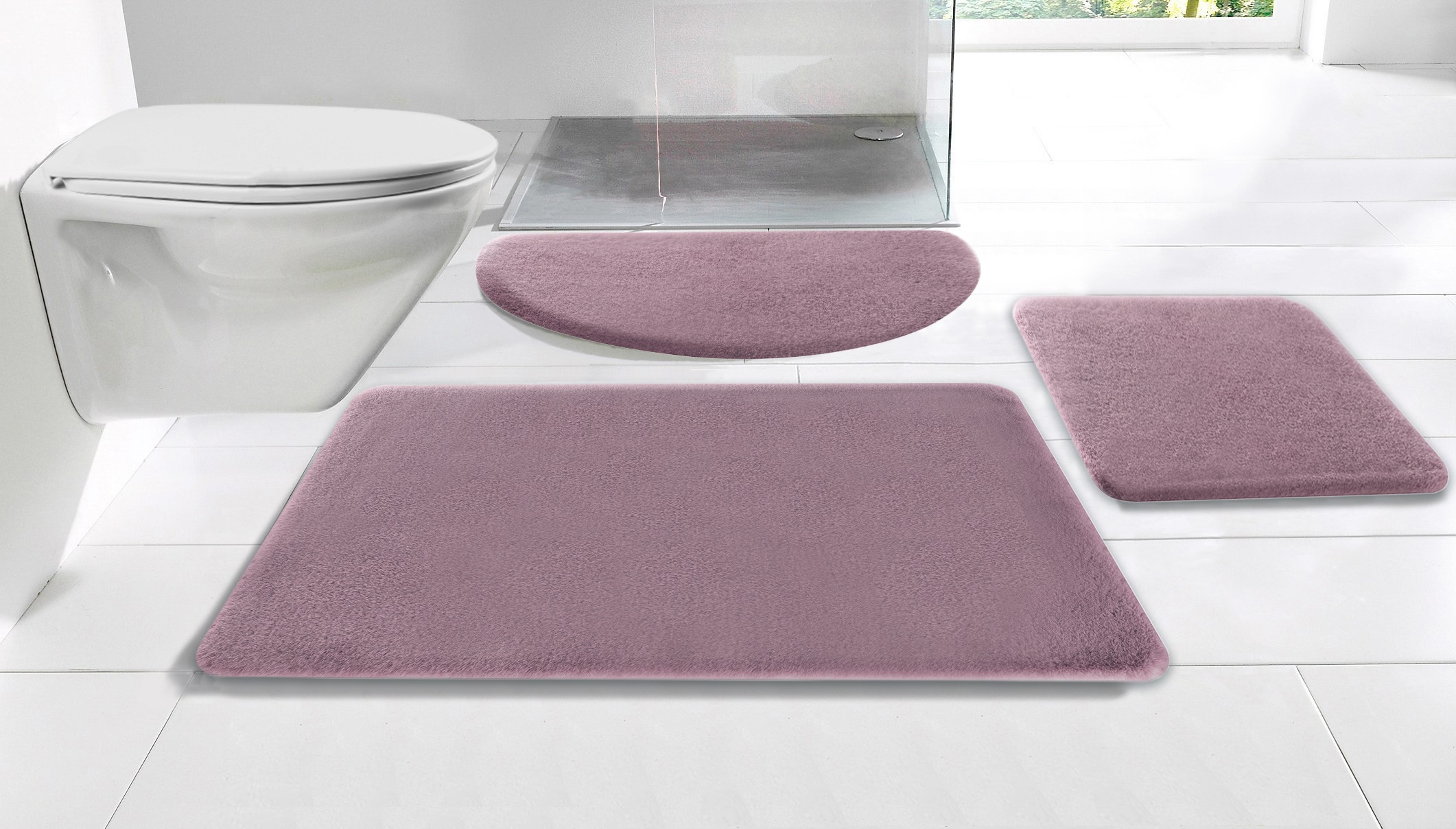 my home Badematte »Valeria, Kaninchenfell-Haptik« Höhe 20 mm rutschhemmend günstig online kaufen