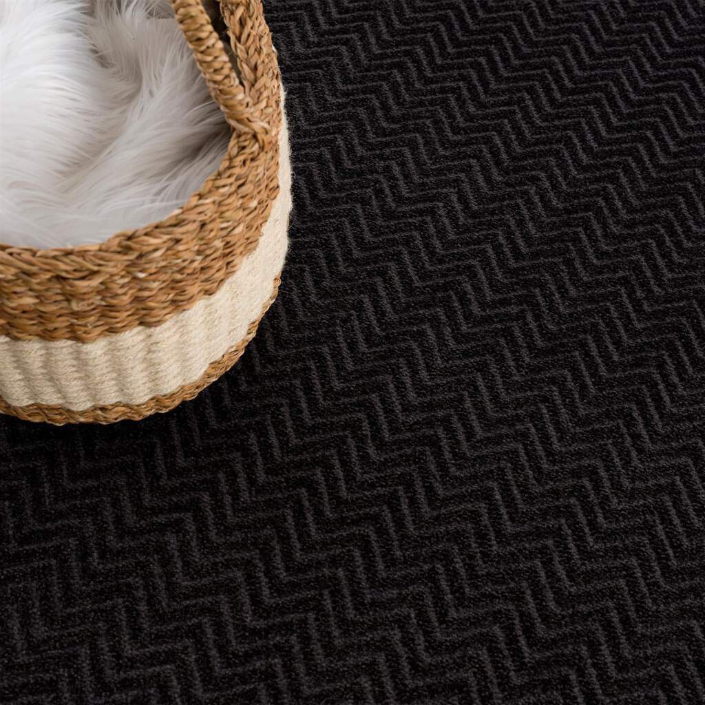 Carpet City Teppich »Friseé-Teppich FANCY805«, rechteckig, 12 mm Höhe, Läufer, Kurzflor, Einfarbig, 3D-Optik, Zickzack Look, Wohnzimmer