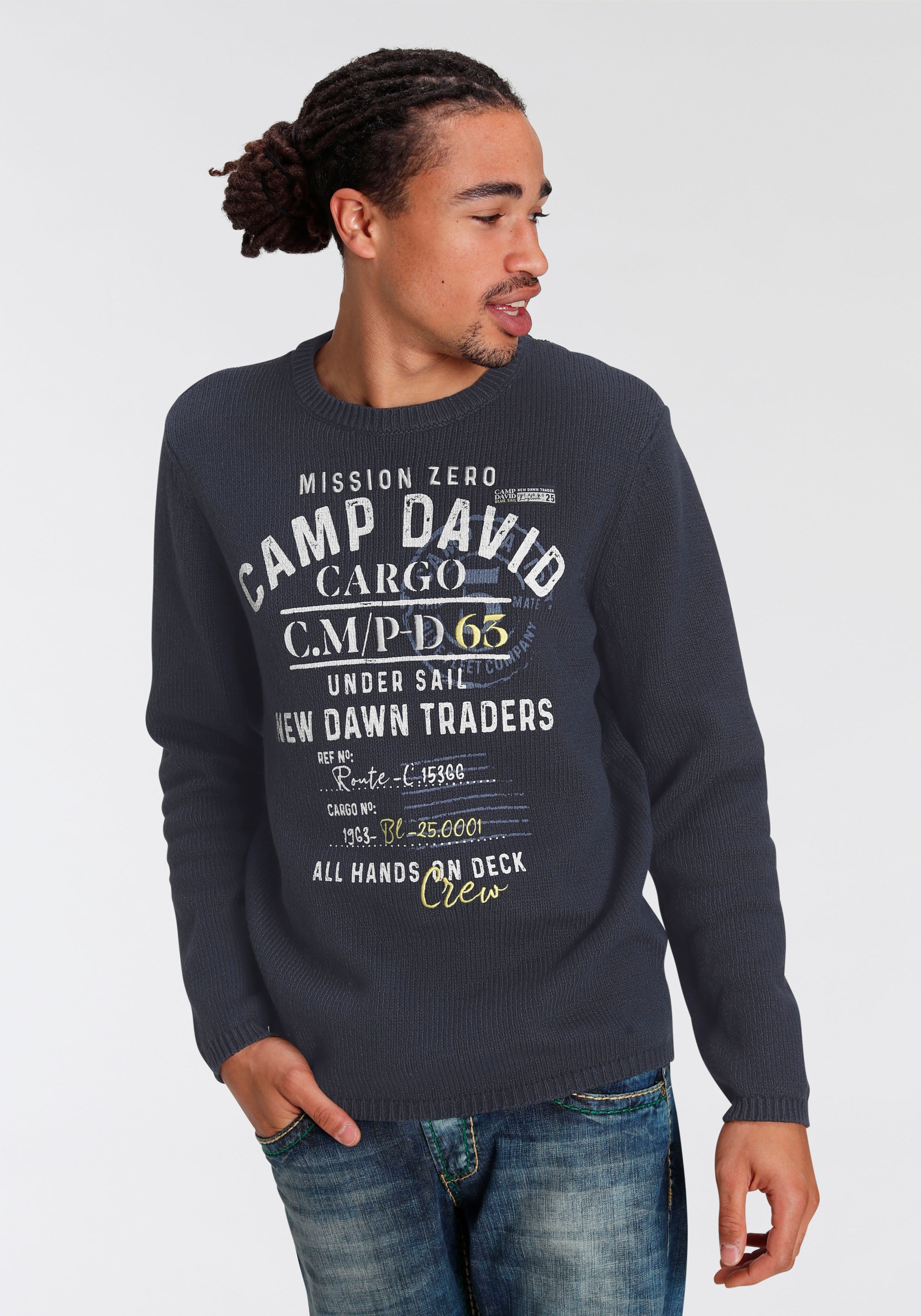 CAMP DAVID Rundhalspullover, mit Logoschriftzügen kaufen