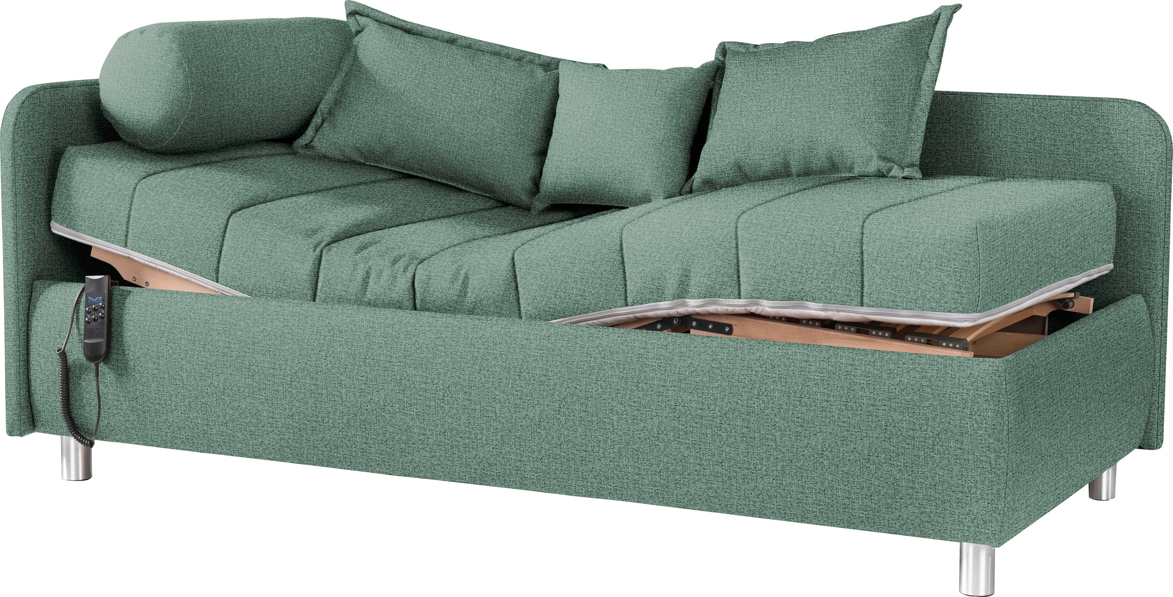 alina Schlafsofa »Kiana«, Liegefläche 90/200 cm oder 100/200 cm, Bettkasten, Zierkissen-Set