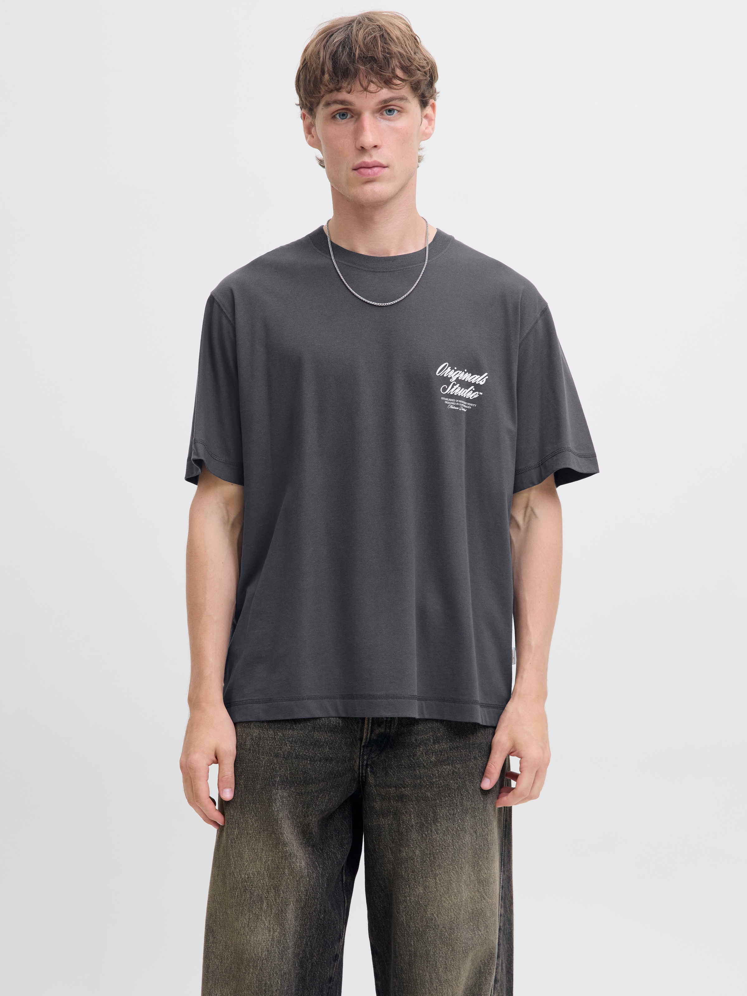 Jack & Jones Kurzarmshirt »JORNORREBRO TYPO TEE SS CREW NECK NOOS« Baumwolle, relaxed fit