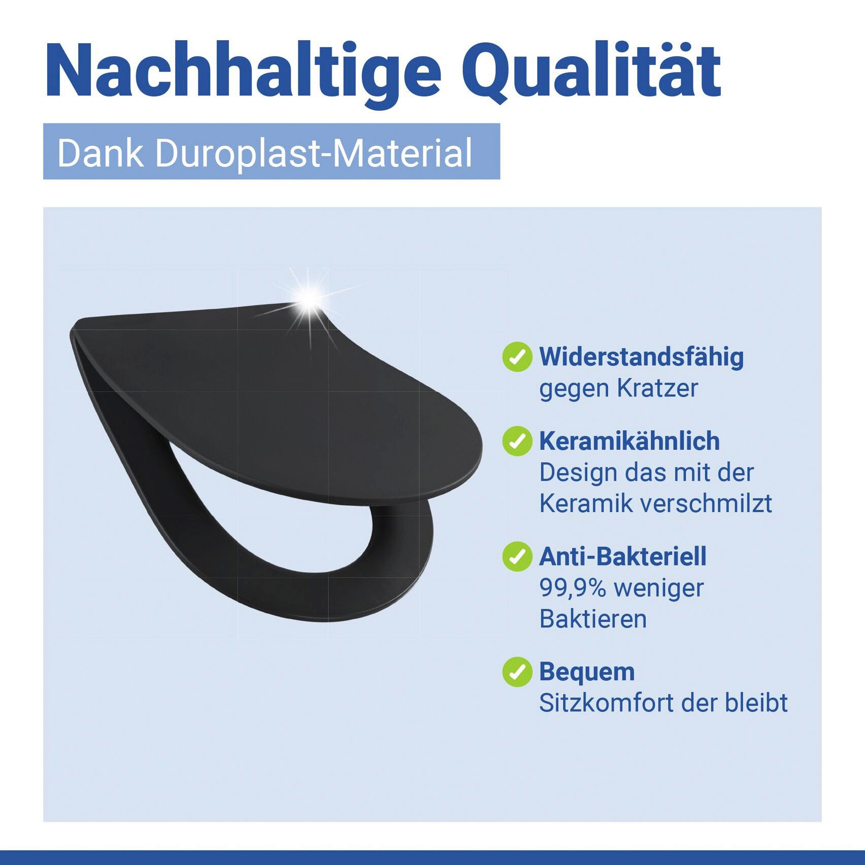 WENKO WC-Sitz »Sedilo matt Schwarz« 1 Stk. tlg. aus Duroplast, mit Absenkautomatik