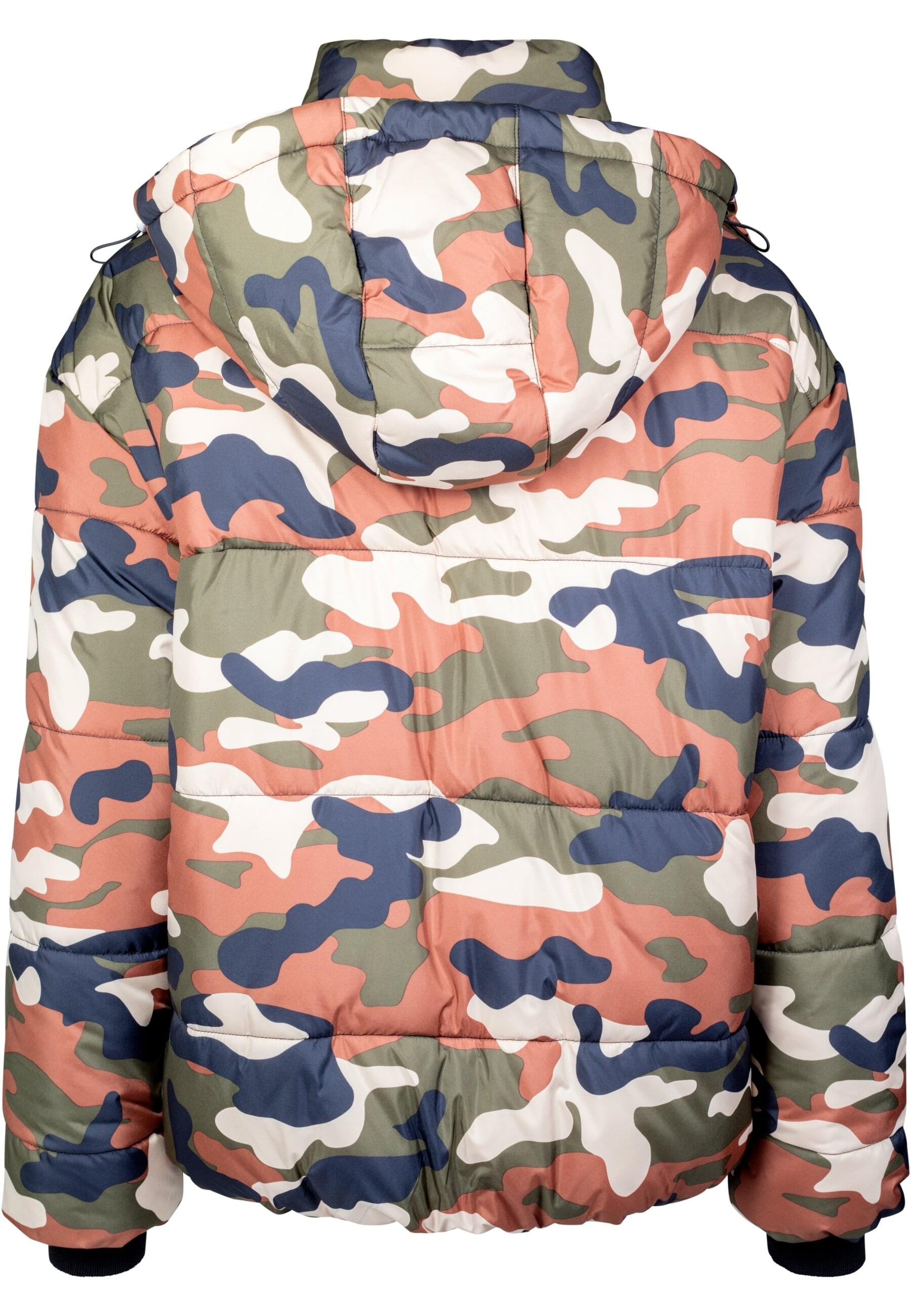 URBAN CLASSICS Winterjacke »Urban Classics Damen Ladies Boyfriend Camo Puffer Jacket« 1 Stk. tlg. mit Kapuze