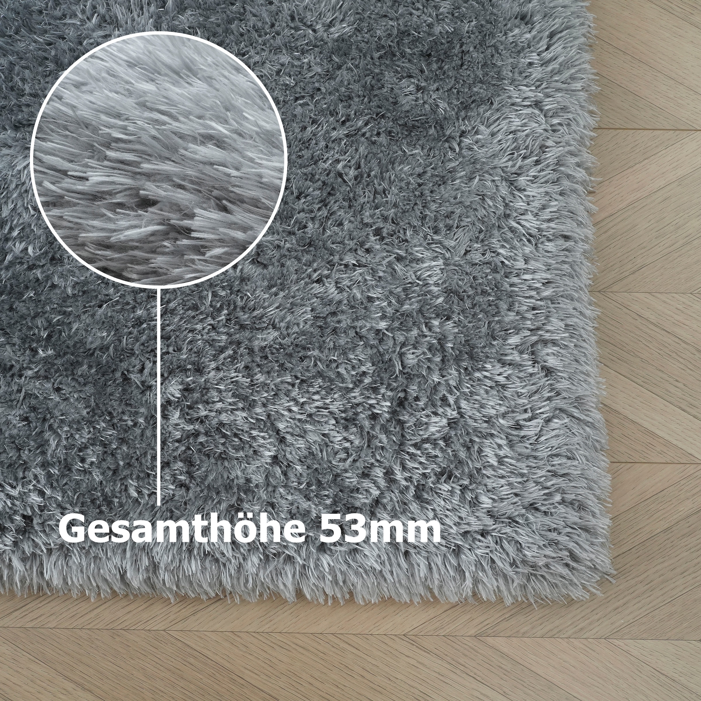 my home Hochflor-Teppich »Micro Shaggy«, rechteckig, 53 mm Höhe, weich, flauschig, Uni-Farben, Wohnzimmer, Schlafzimmer, Kinderzimmer