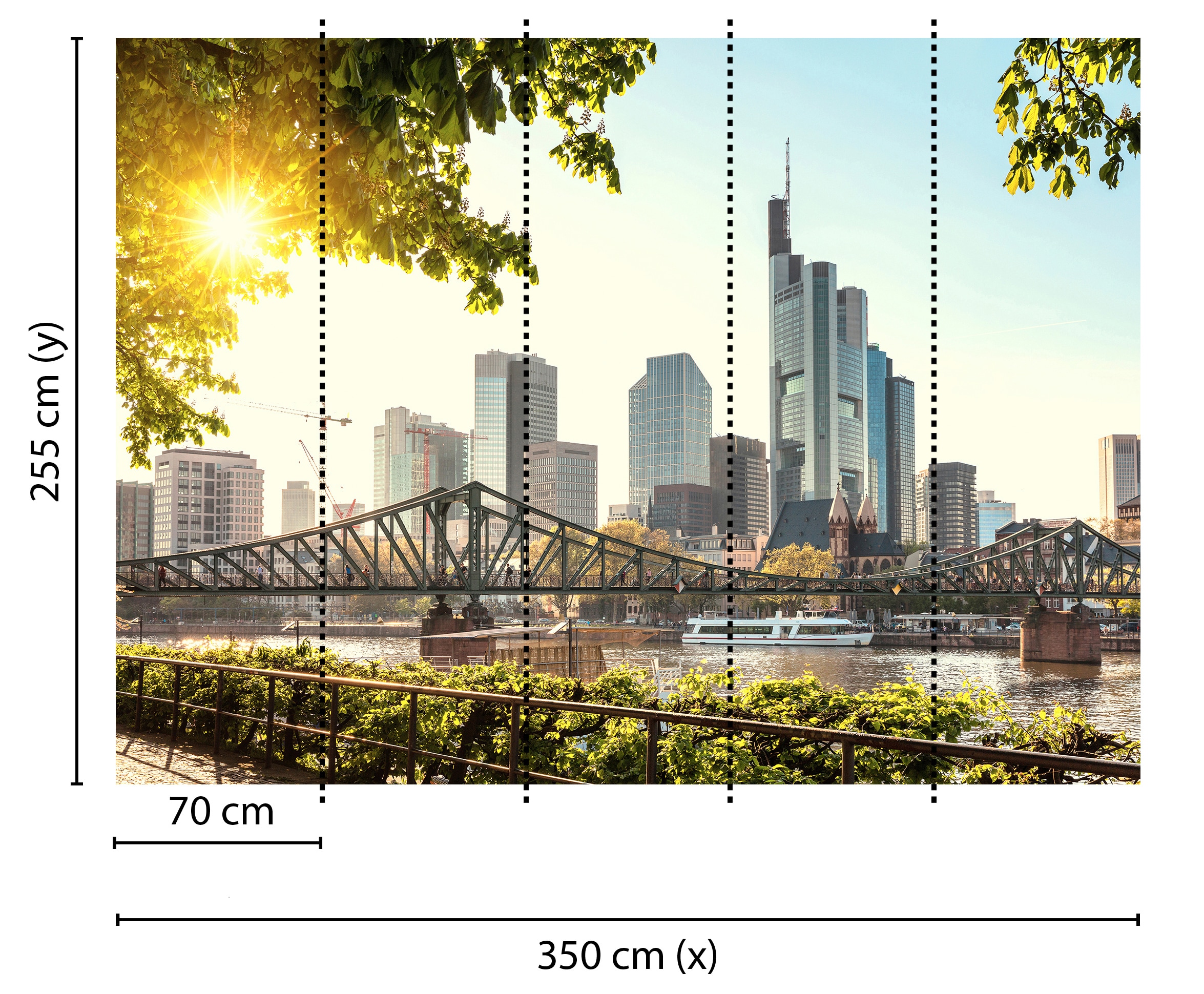 living walls Fototapete »Designwalls Frankfurt City« glatt Vlies, Wand, Schräge, Decke