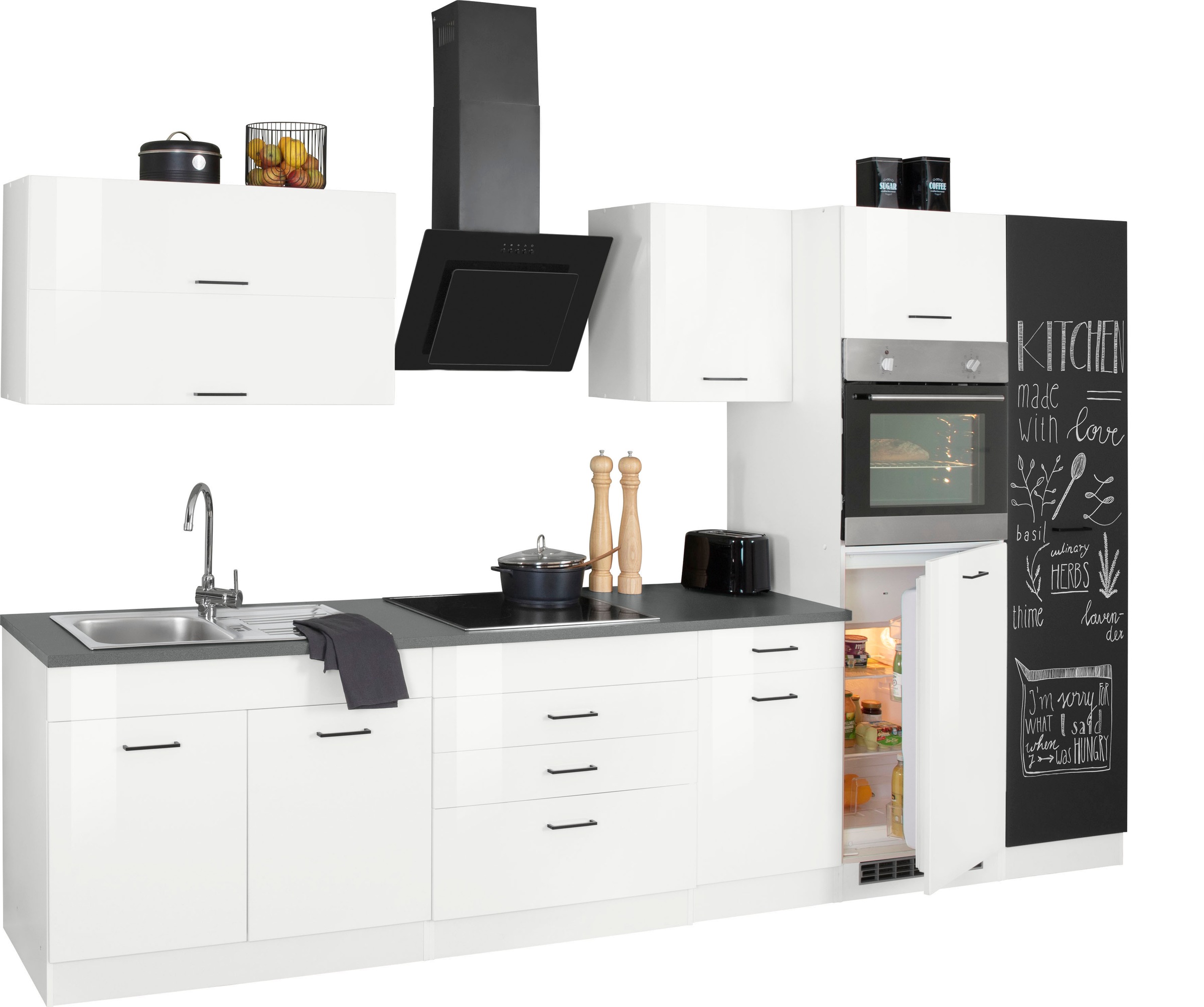 KOCHSTATION Küchenzeile »KS-Trier«, mit E-Geräten, Breite 340 cm