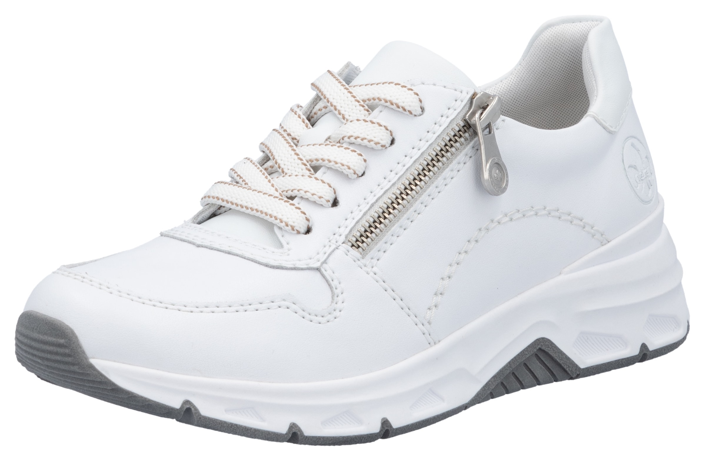 Rieker Sneaker  mit seitlichem Reißverschluss, Freizeitschuh, Halbschuh, Schnürschuh