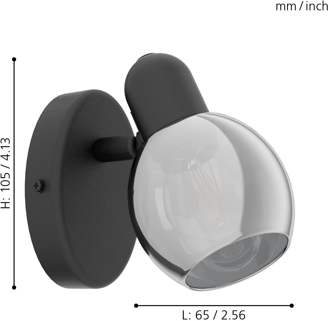EGLO Deckenspot »POLLICA Deckenstrahler, Stahl, Glas, E14, IP20, Wohnzimmer günstig online kaufen