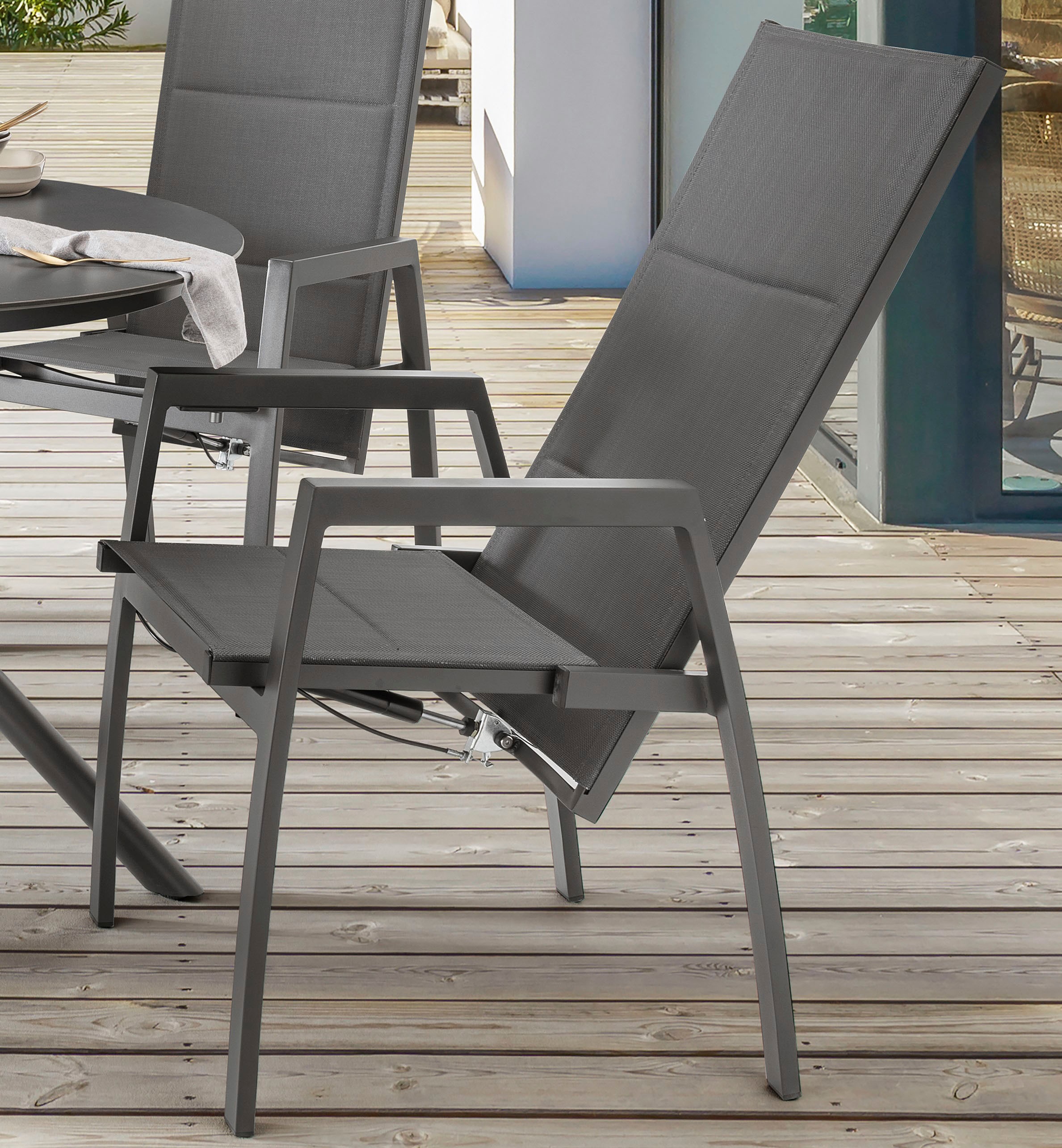 Destiny Garten-Essgruppe »COSTA BARLETTA« 5 Stk. tlg. 4 Hochlehner Textilene, 1 Tisch Ø 110x77 cm