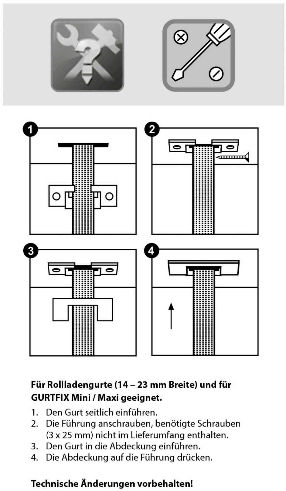 SCHELLENBERG Rollladen-Gurtführung »Duo für das Rollladensystem Mini und Maxi«, mit einer Rollladengurtbandbreite von 14-23 mm geeignet, eckig
