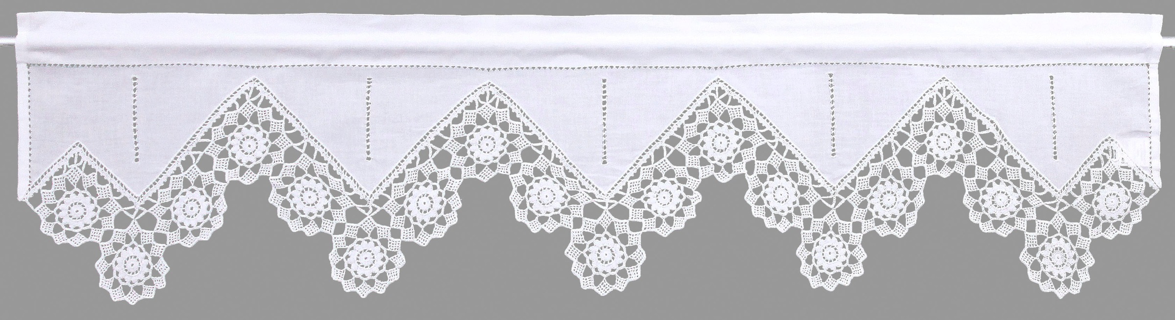 HOSSNER - ART OF HOME DECO Querbehang »Dufour«, (1 St.), handgehäkelte Spit günstig online kaufen