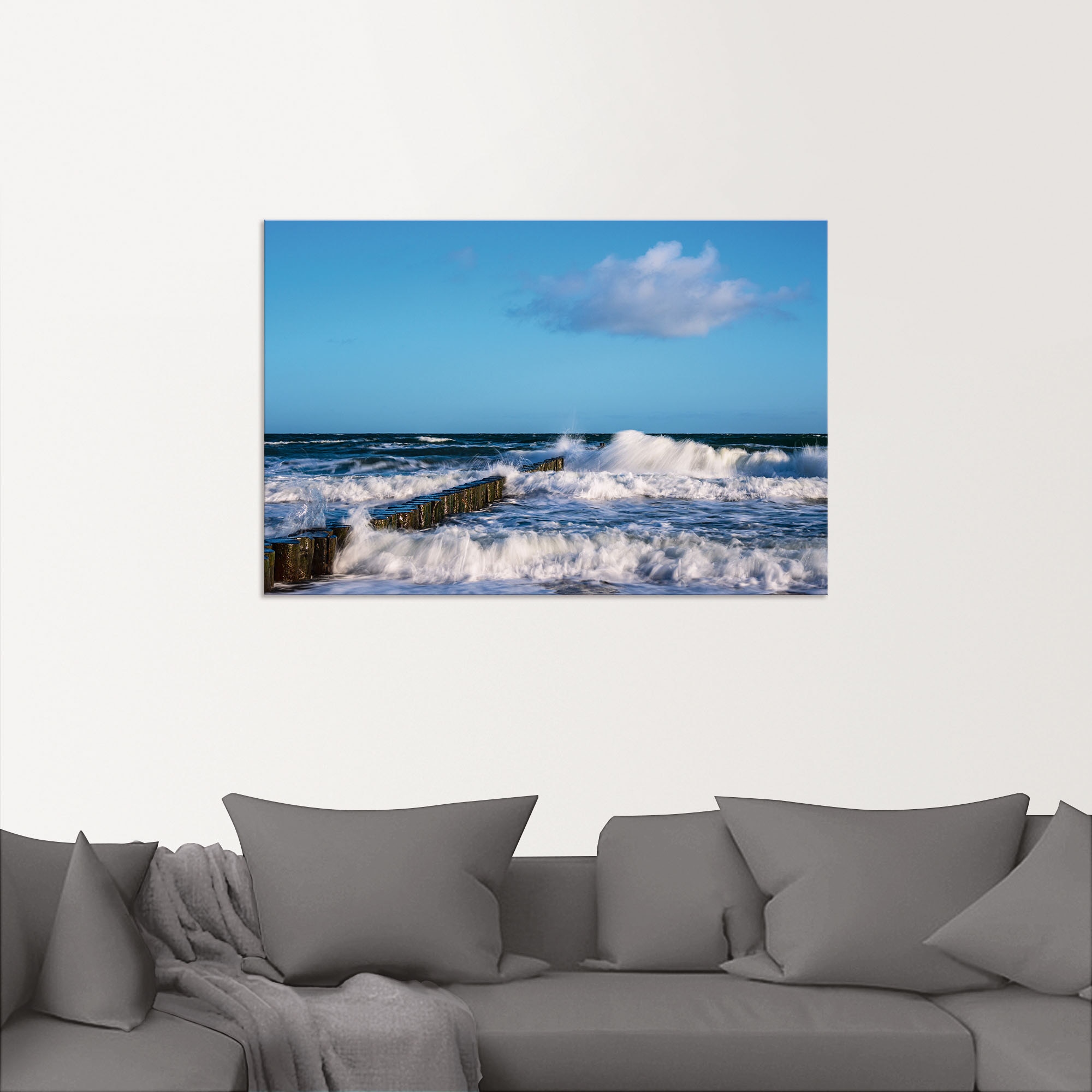 Artland Wandbild »Buhnen an der Küste der Ostsee II«, Meer Bilder, (1 St.), als Alubild, Outdoorbild, Leinwandbild, Poster in verschied. Größen