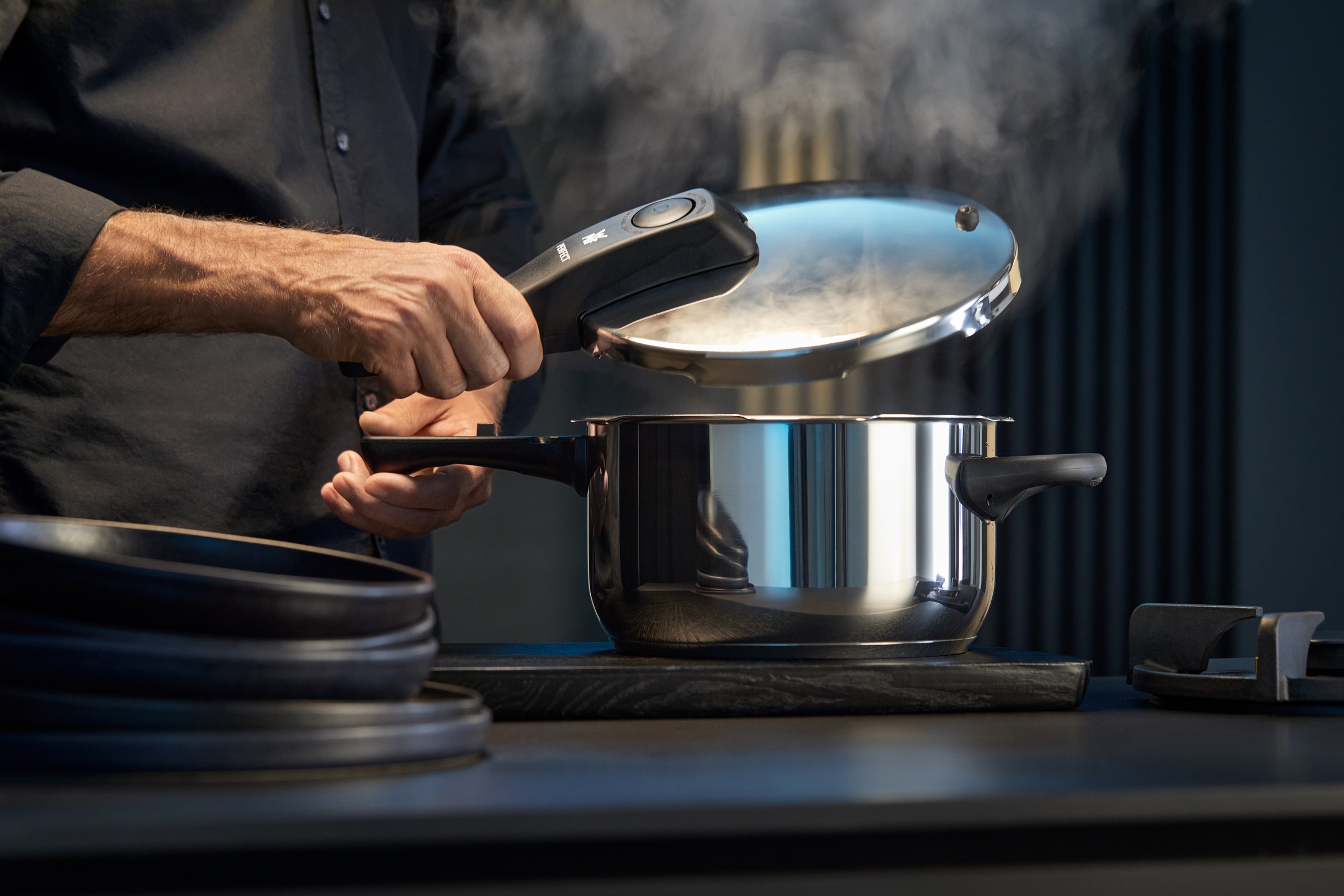 WMF Schnellkochtopf »Perfect Dampfkochtopf«, Edelstahl, Kochanzeige, Sicherheitssystem, einfache Reinigung