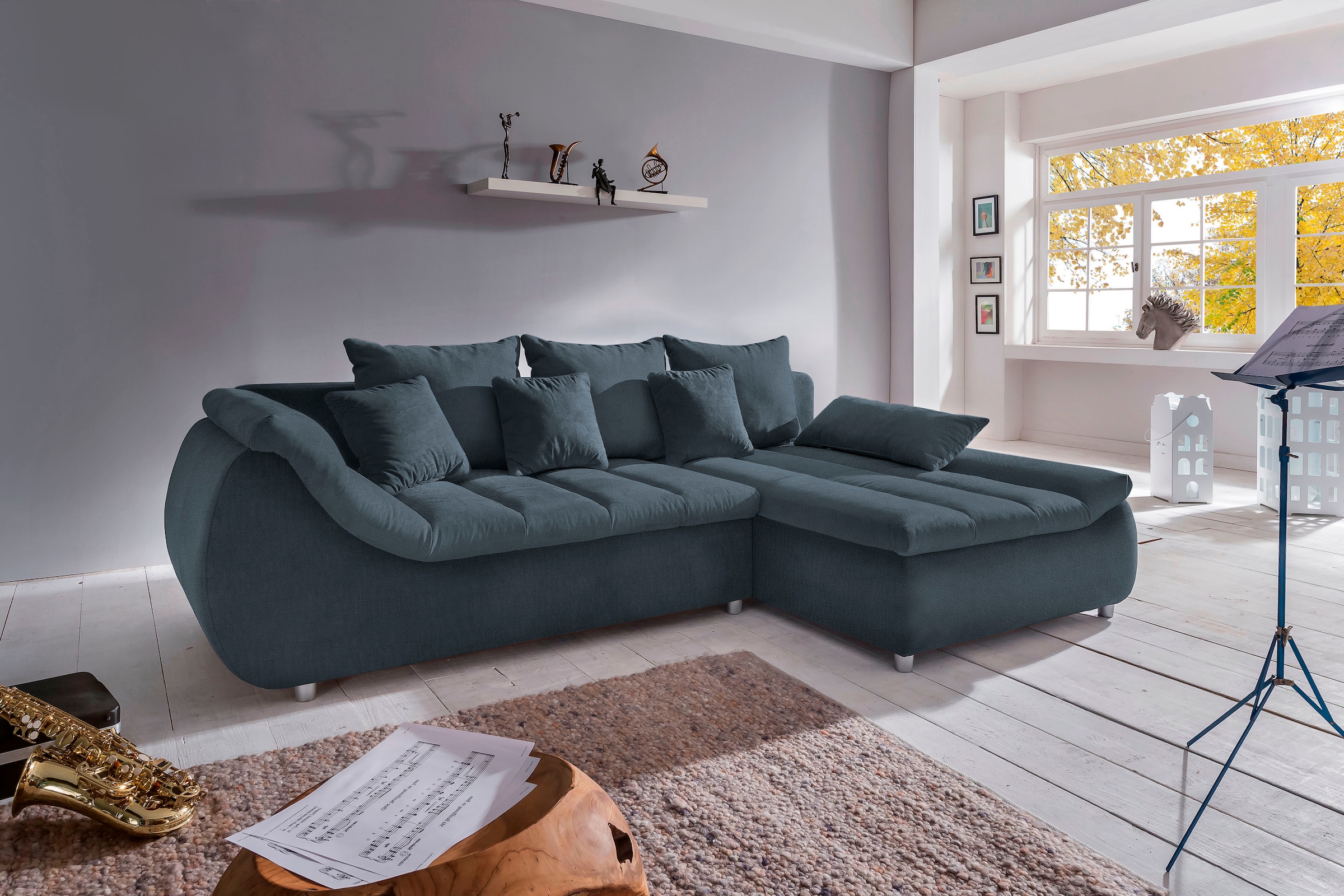 Home affaire Ecksofa »Imola, bequem, aktuelle Steppung im Sitz, L-Form, Bre günstig online kaufen