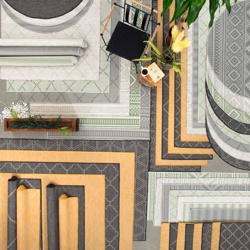 Carpet City Outdoorteppich »PALM 3075«, rechteckig, 5 mm Höhe, Läufer, Wetterfest & UV-beständig, für Balkon, Terrasse, Küche, flach
