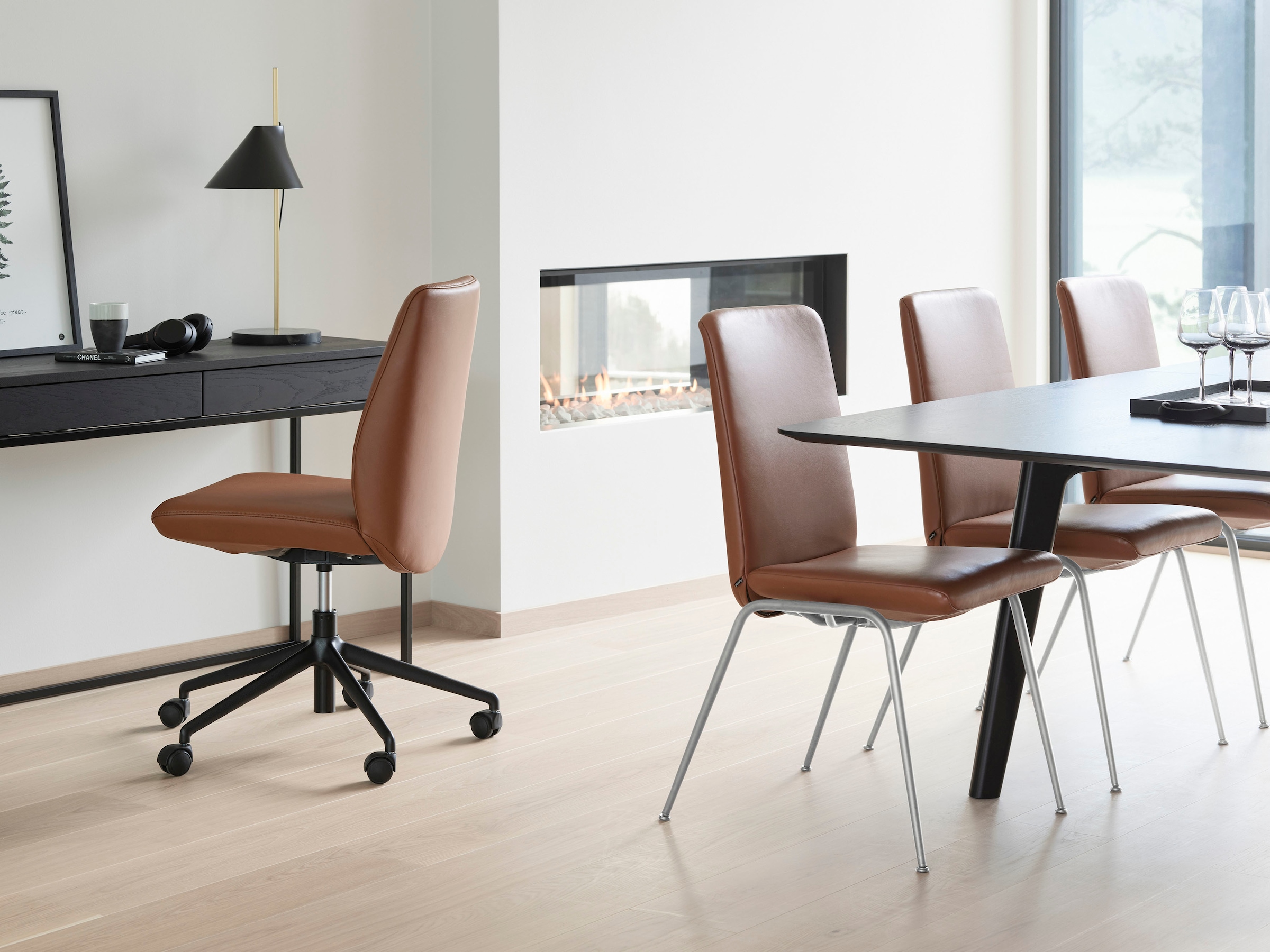 Stressless® Polsterstuhl »Laurel«, ROHLEDER Stoff Q2 FARON, Low Back, Größe L, mit Beinen aus Stahl in Chrom matt