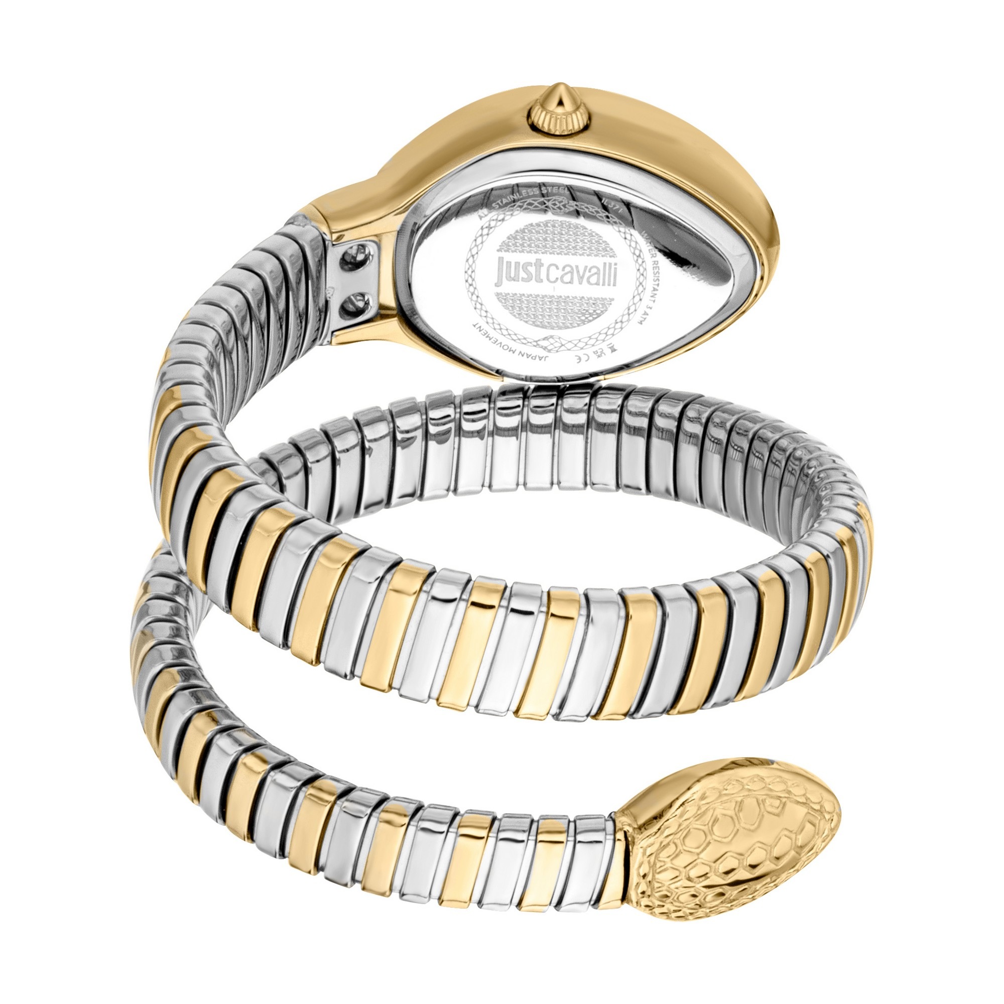 Just Cavalli Time Quarzuhr »Eclisse«, Armbanduhr, Damenuhr, Edelstahlarmband, analog, Kristallsteine