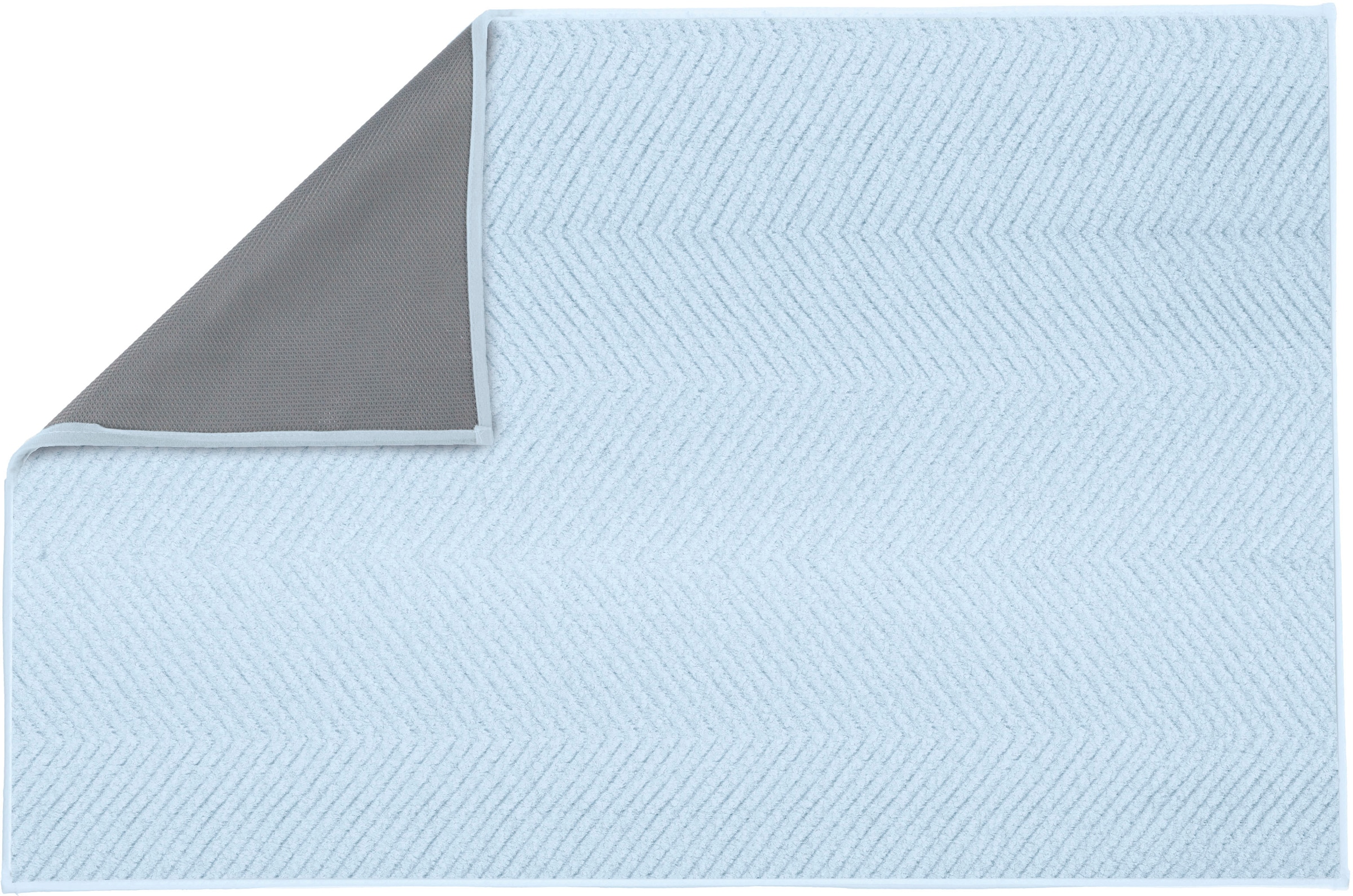 Kleine Wolke Badematte »Zigzag«, rutschhemmend beschichtet, fußbodenheizungsgeeignet, Badteppich, Uni-Farben, modernes Zickzack Muster